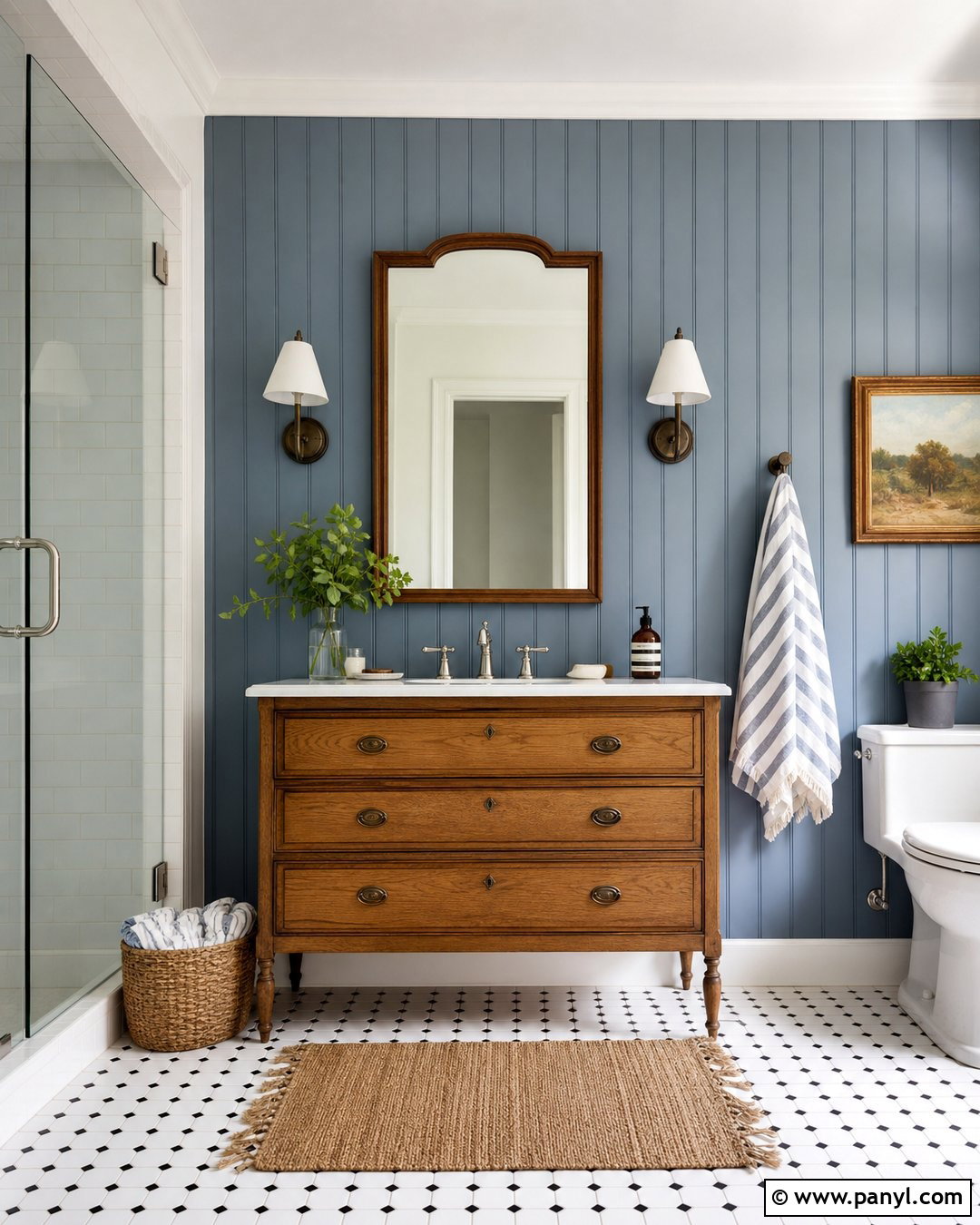Beadboard Bathroom Accent Wall - 20 Bathroom Accent Wall Ideas