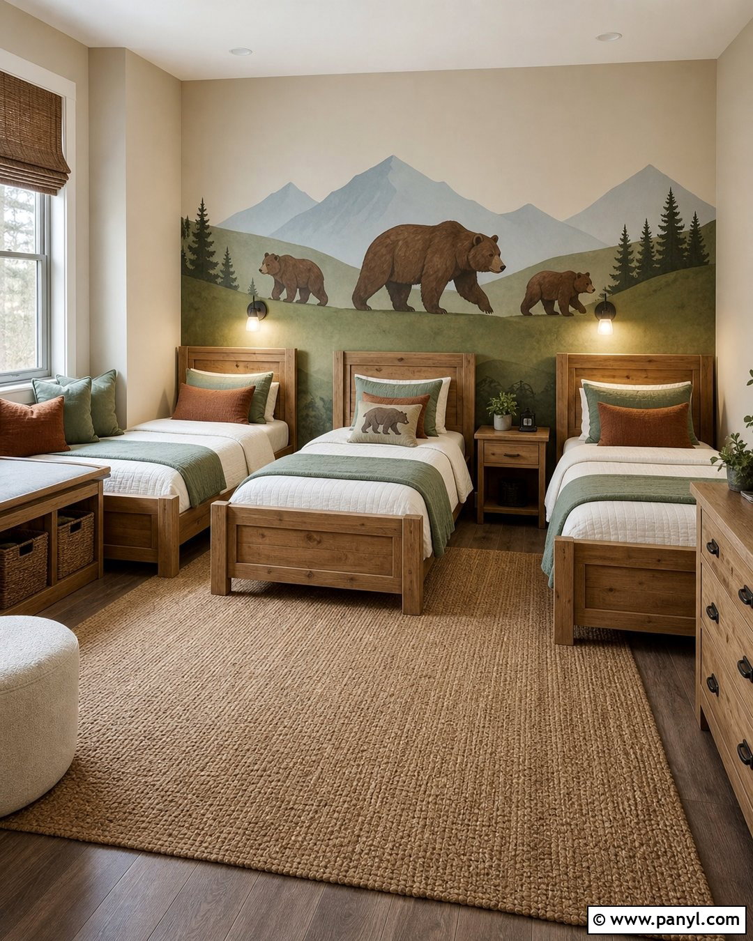 Bear Family Wall Mural - 20 Bear Wall Paint Ideas