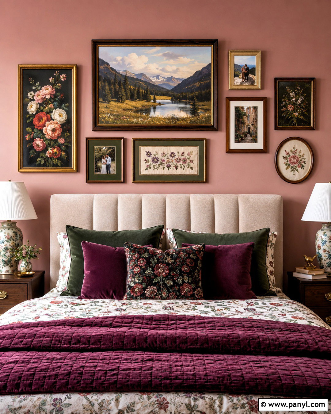 Bedroom Gallery Wall Above The Bed - 20 maximalist gallery wall ideas
