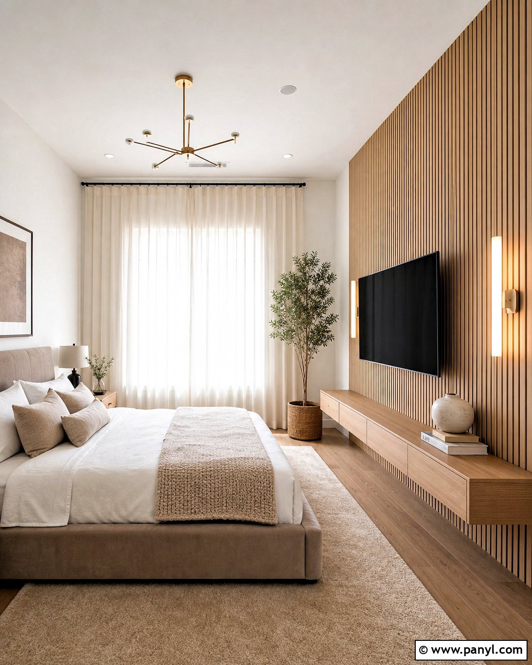 Bedroom Slat TV Wall - 20 slat wall behind tv ideas