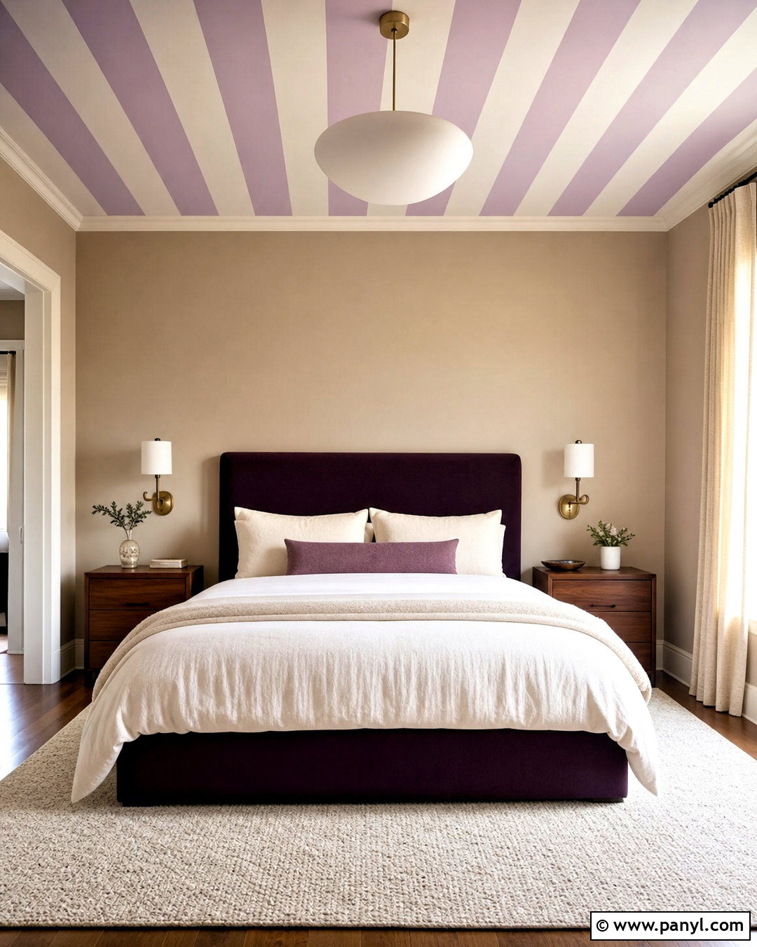 Bedroom Striped Ceiling - 20 striped ceiling ideas