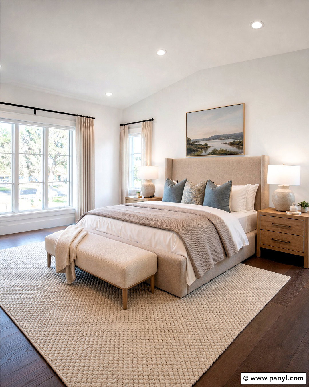 Bedroom With Dark Wood Floors - 20 dark wood floors white walls