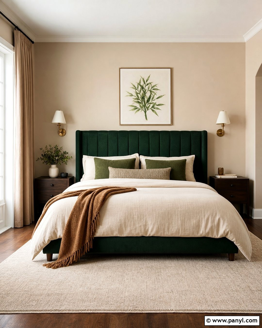 Bedroom With Forest Green - 50 Vanilla Latte Color Wall Ideas