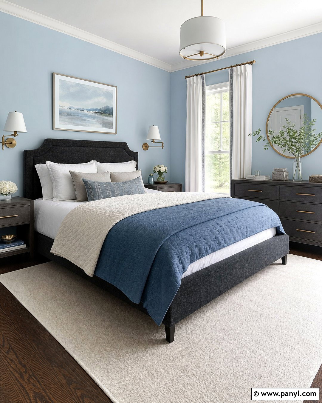 Bedroom With Light Blue Walls And Dark Grey Furniture - 20 Light Blue Walls With Grey Furniture Ideas