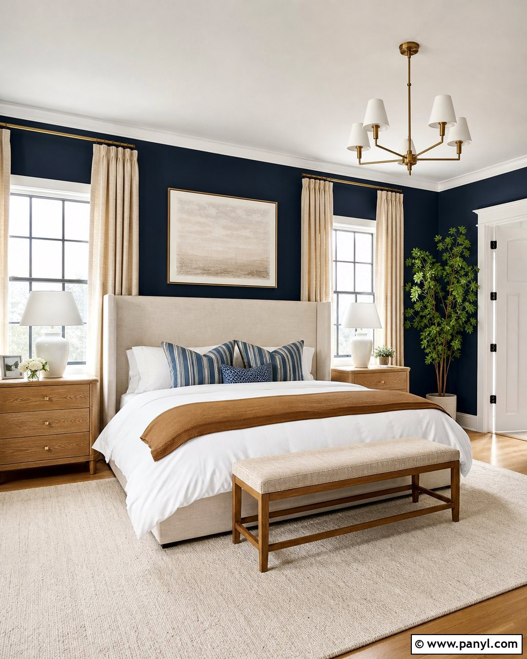Bedroom With Navy Blue Walls - 35 room with blue walls