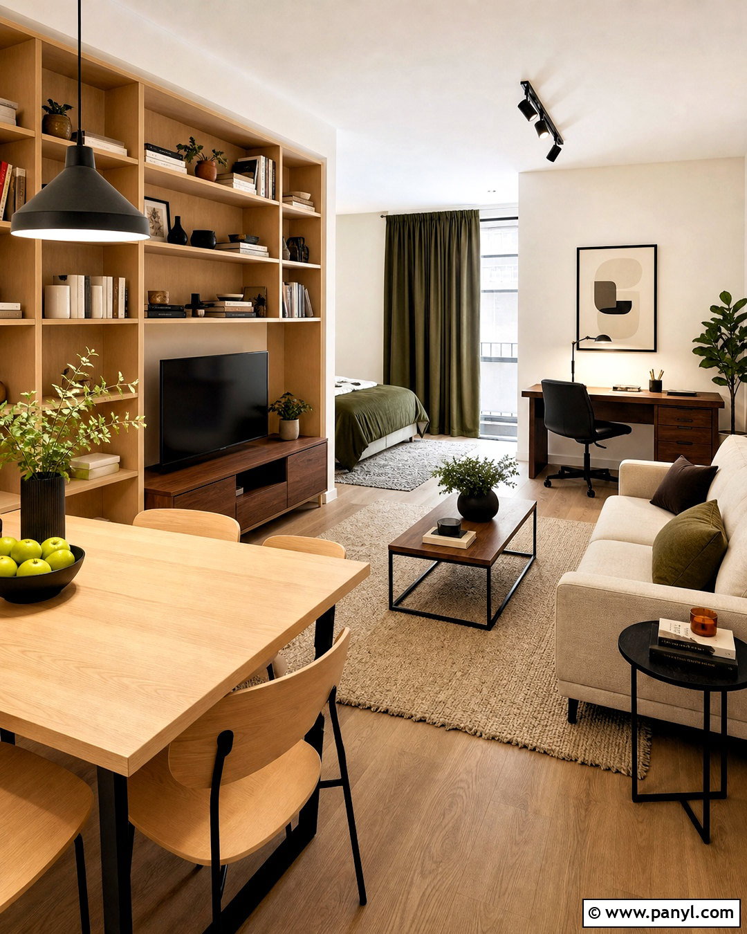 Beech And Walnut Studio Apartment - 20 wood combination interior ideas