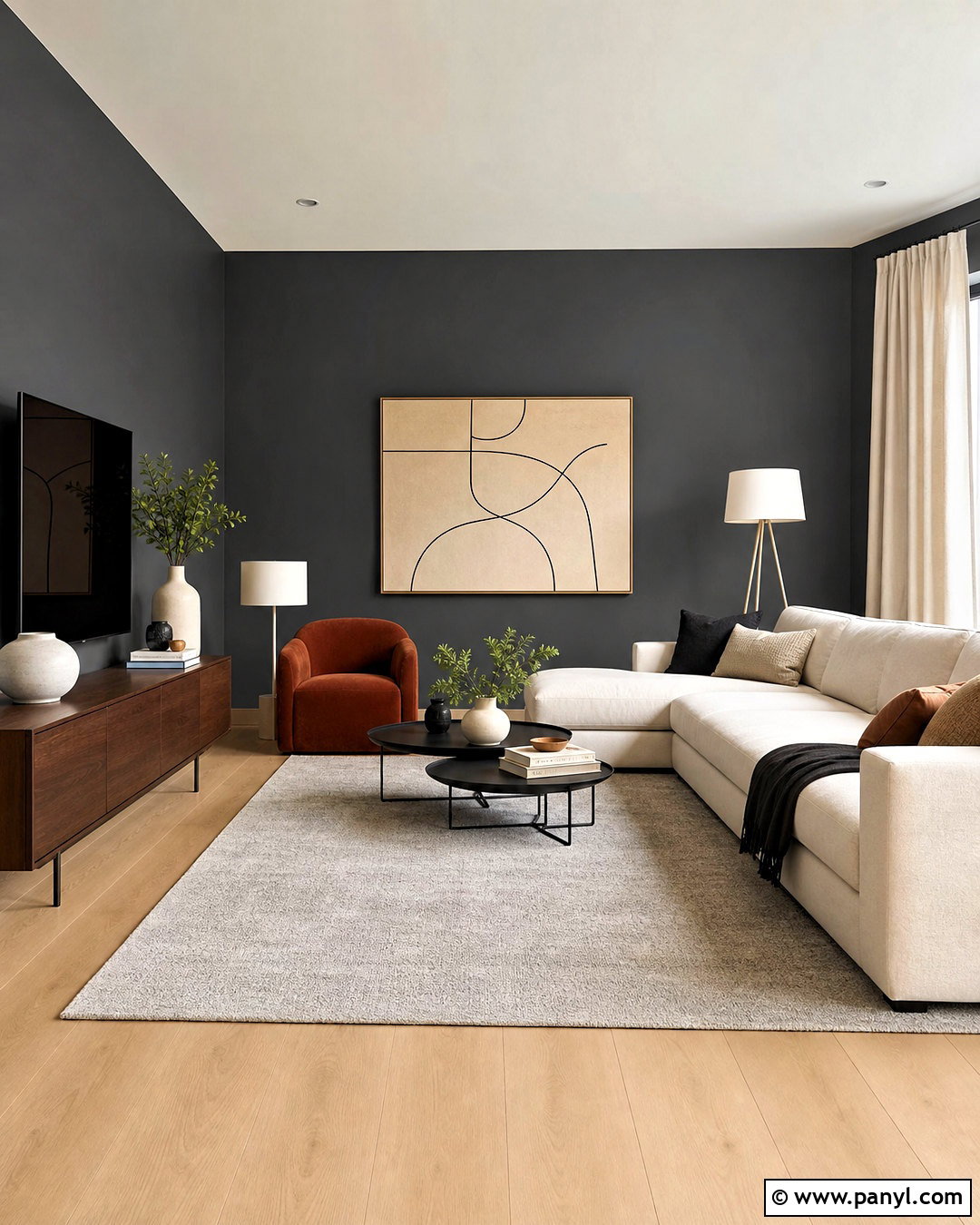 Behr Graphic Charcoal Living Room - 20 behr living room paint color ideas