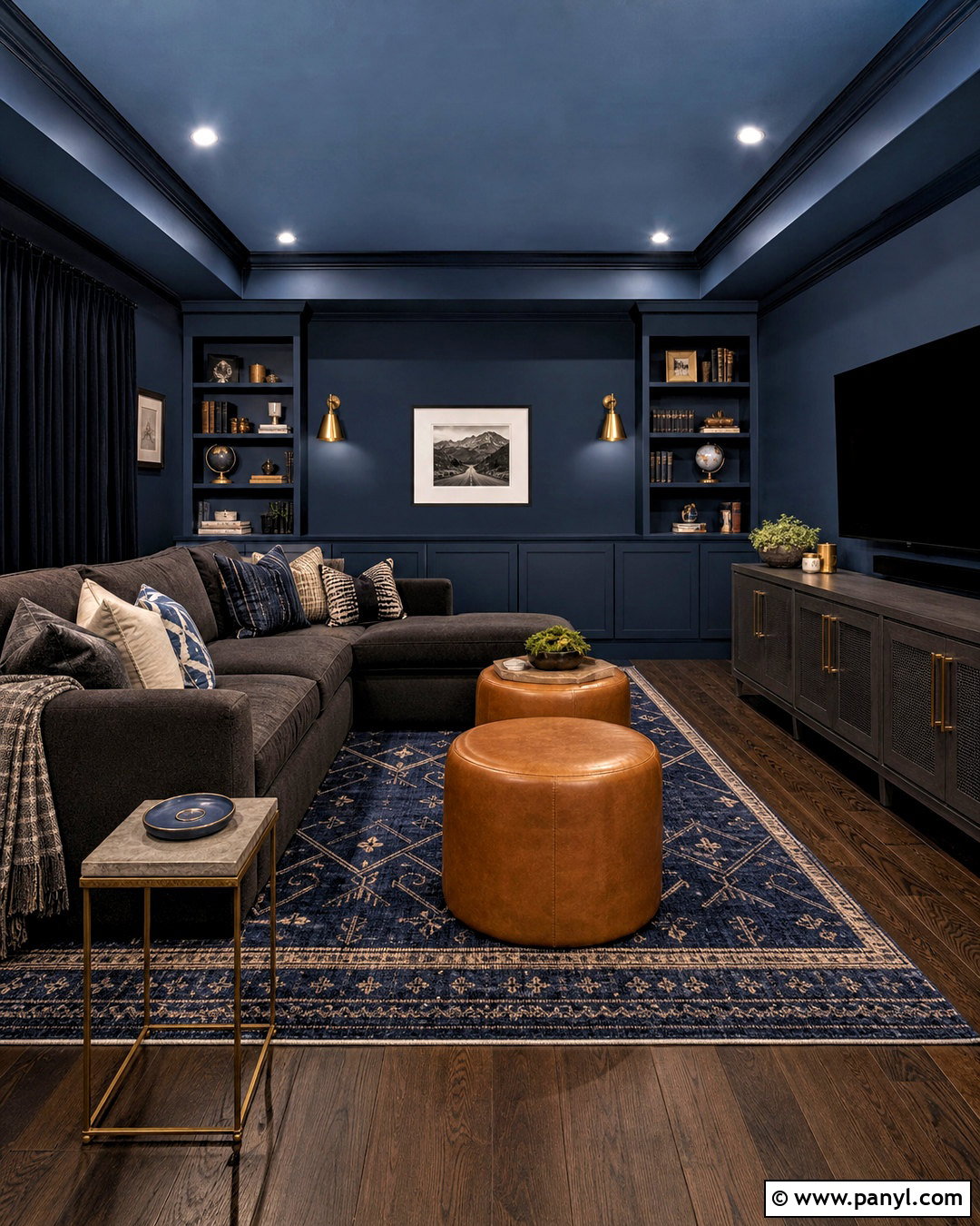 Behr Nocturne Blue Media Room Palette - 20 behr color palette for home ideas