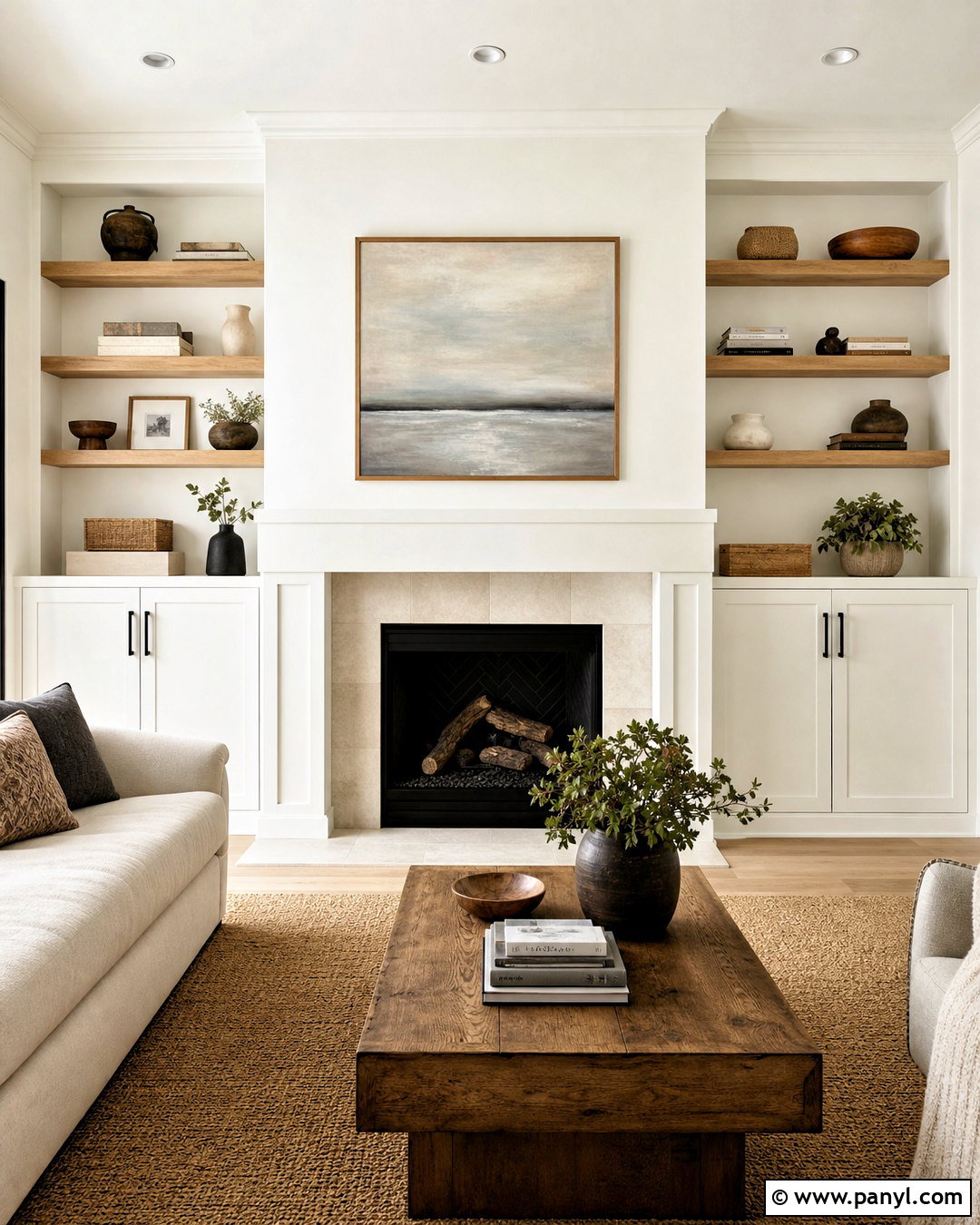Behr Polar Bear White Fireplace Built-Ins - 20 behr polar bear white ideas