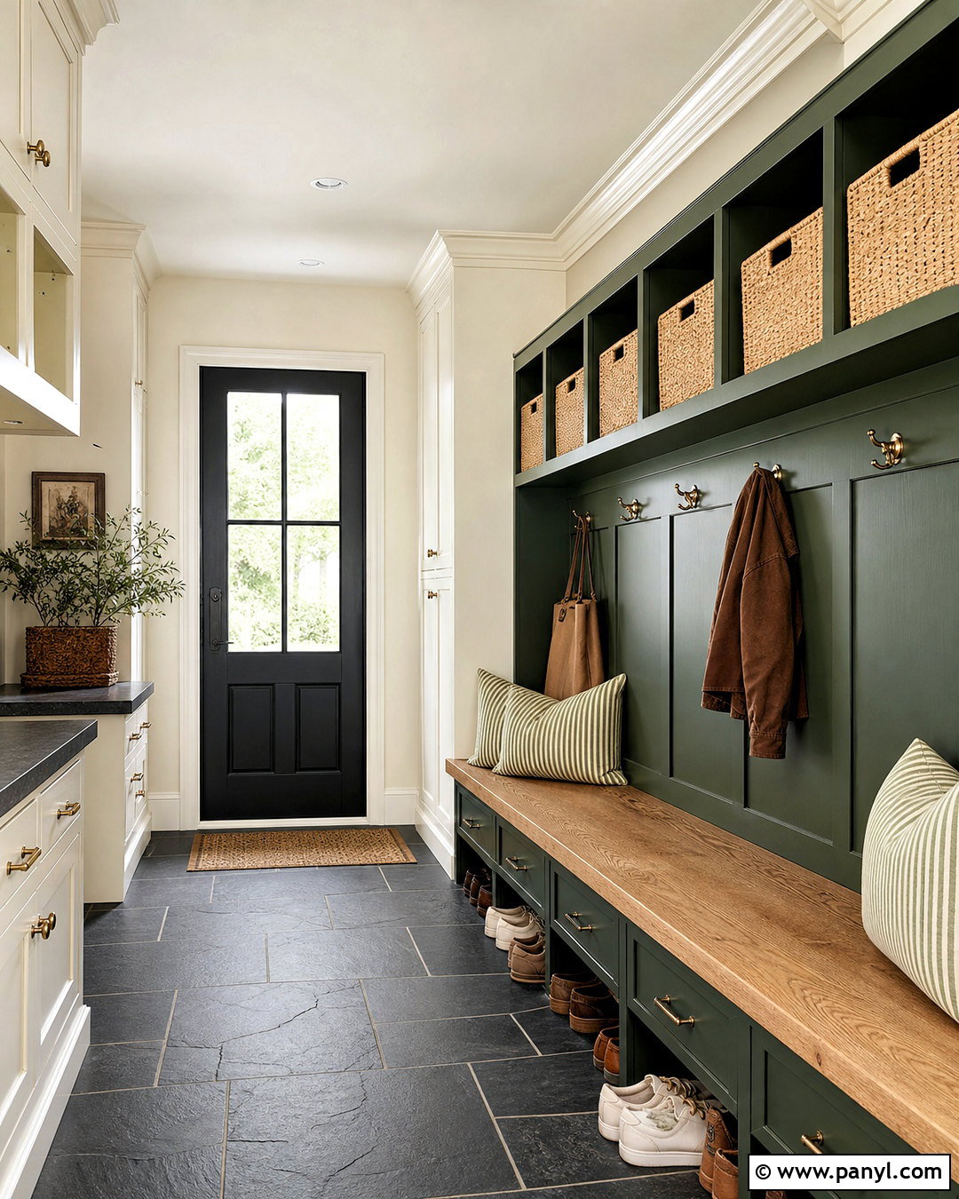 Behr Swiss Coffee And Forest Green Mudroom - 20 behr swiss coffee color palette ideas