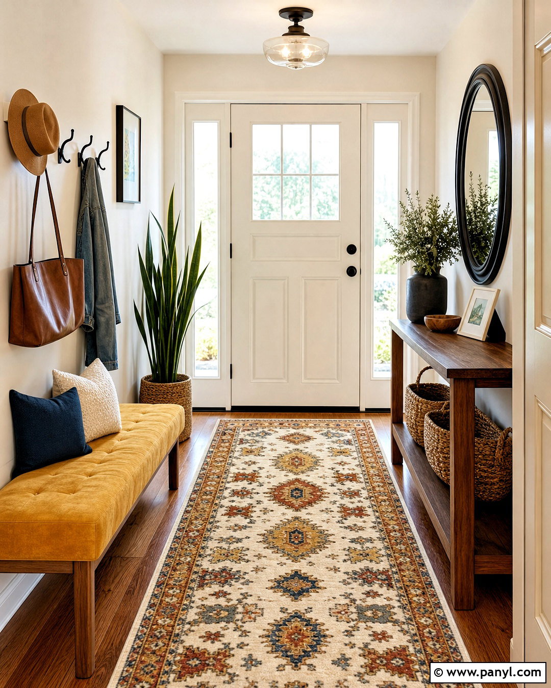 Behr Swiss Coffee And Mustard Yellow Entryway - 20 behr swiss coffee color palette ideas
