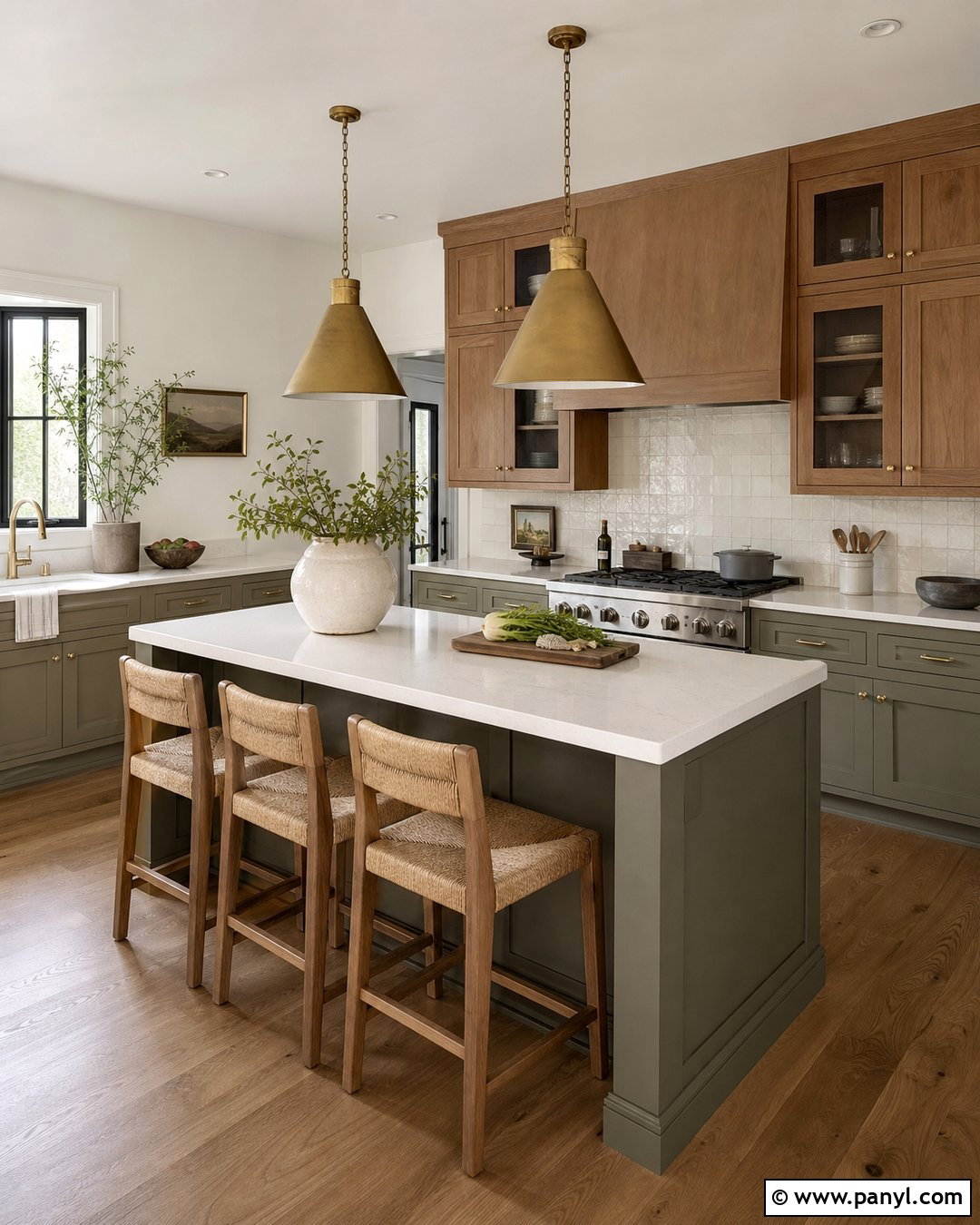 Behr Swiss Coffee Kitchen With Green Cabinets - 35 behr swiss coffee walls