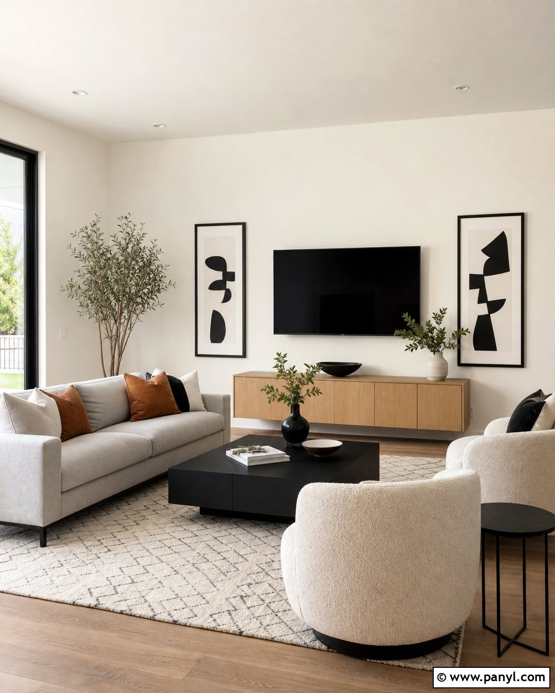 Behr Swiss Coffee Living Room With Black Accents - 35 behr swiss coffee walls