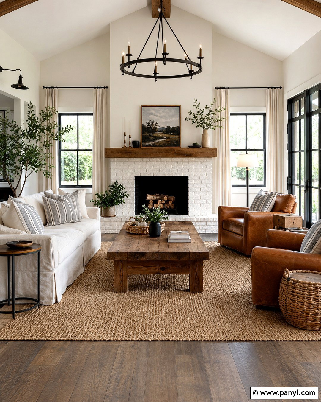 Behr Swiss Coffee Walls Modern Farmhouse Living Room - 20 Behr Swiss Coffee Walls Living Rooms