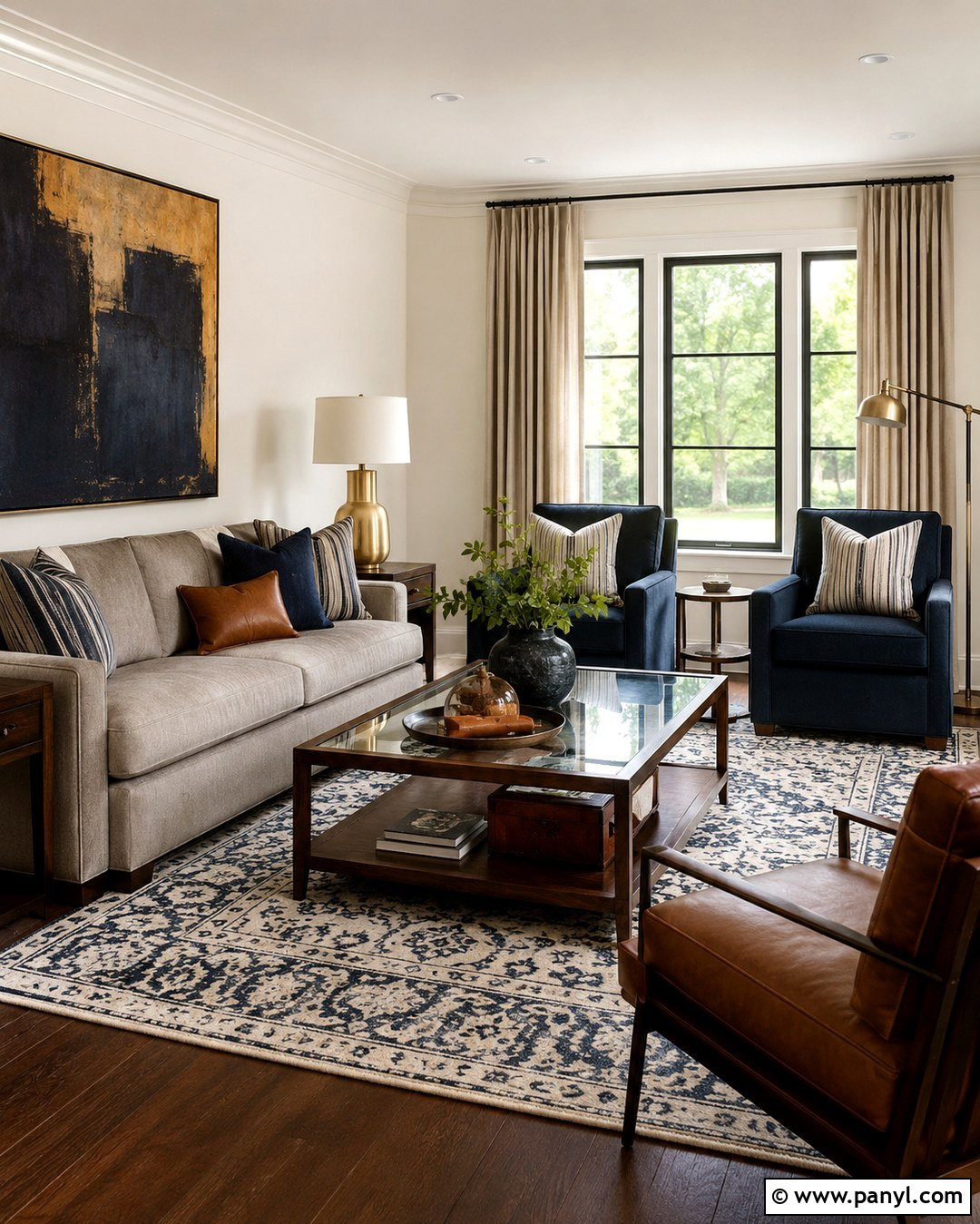 Behr Swiss Coffee Walls With Navy Blue Accents - 20 Behr Swiss Coffee Walls Living Rooms