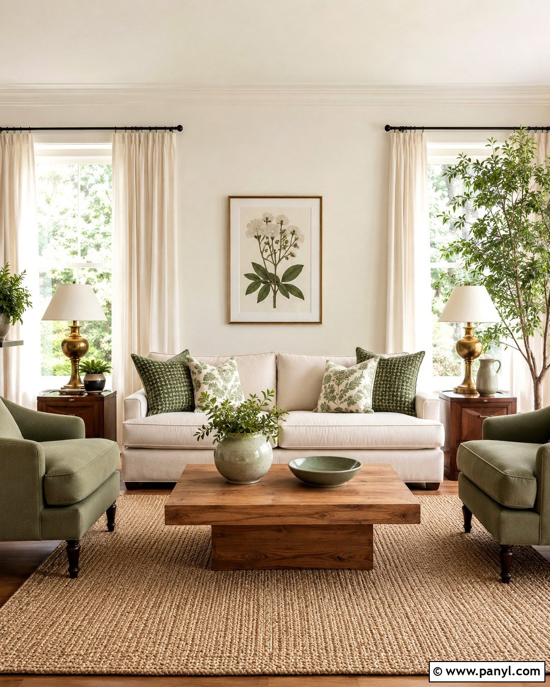 Behr Swiss Coffee Walls With Sage Green Accents - 20 Behr Swiss Coffee Walls Living Rooms