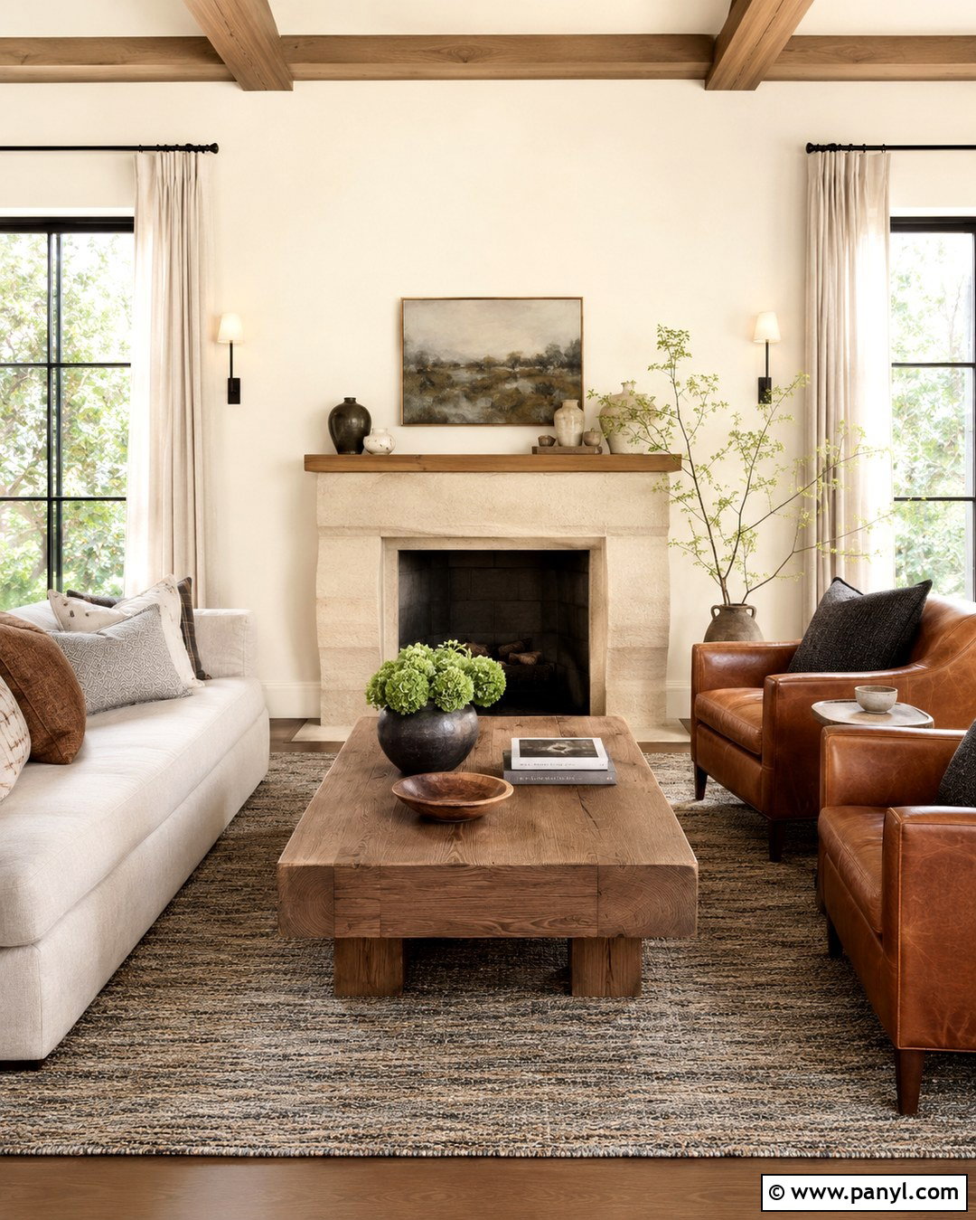 Behr Swiss Coffee Walls With Stone Fireplace - 20 Behr Swiss Coffee Walls Living Rooms