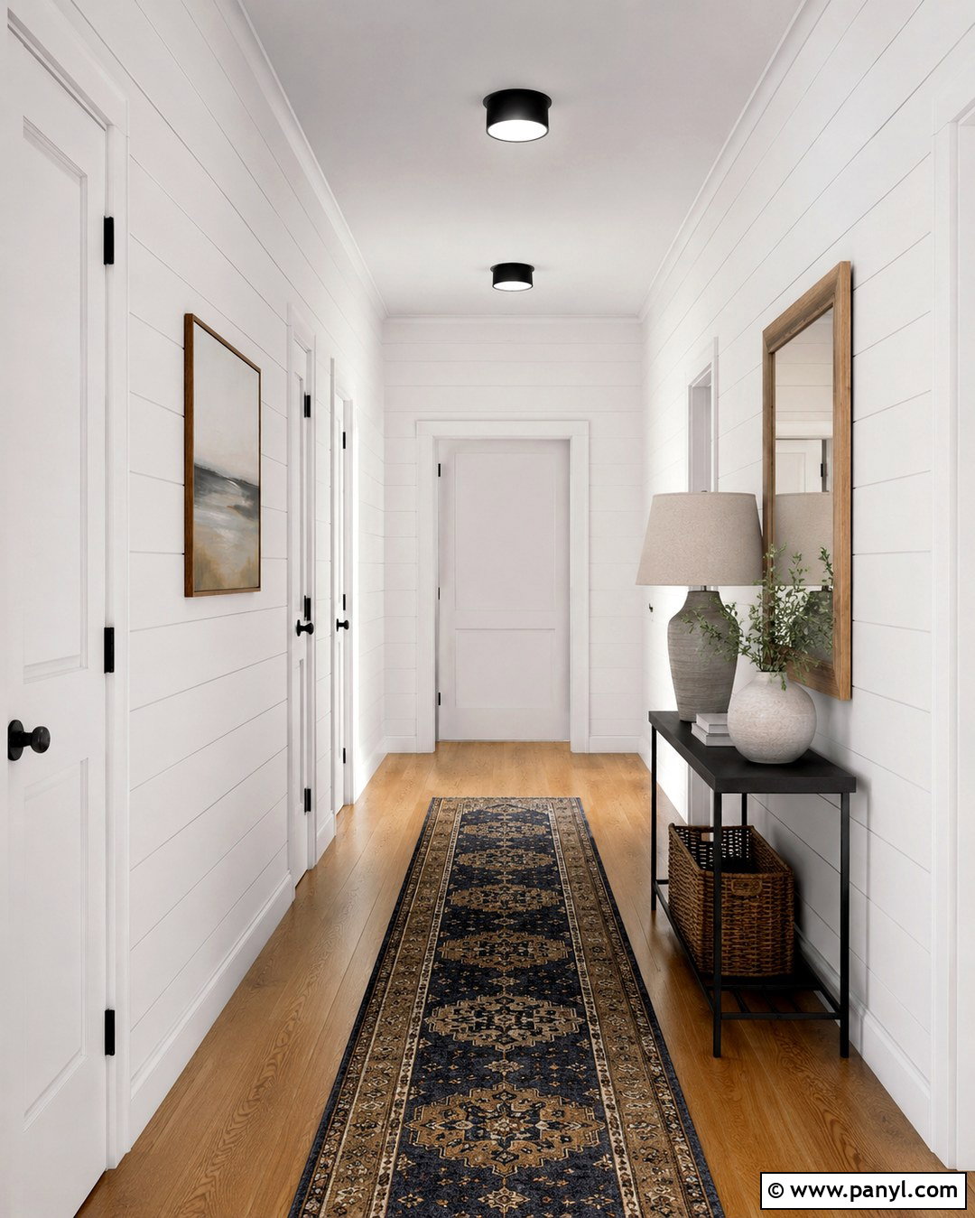 Behr Ultra Pure White Matte Shiplap Hallway - 20 Best White For Shiplap Walls