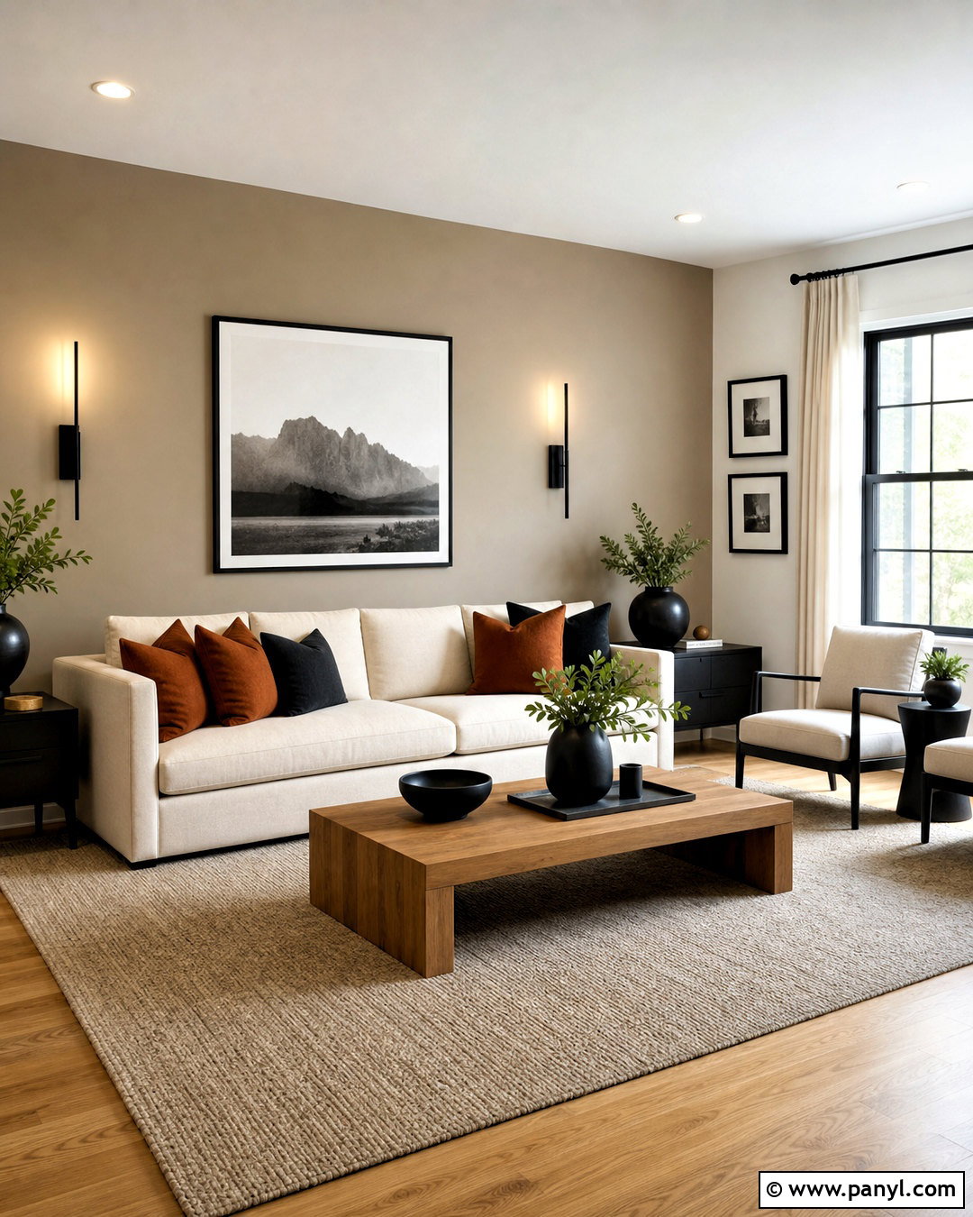 Beige Accent Wall With Black Decor - 20 beige accent wall ideas
