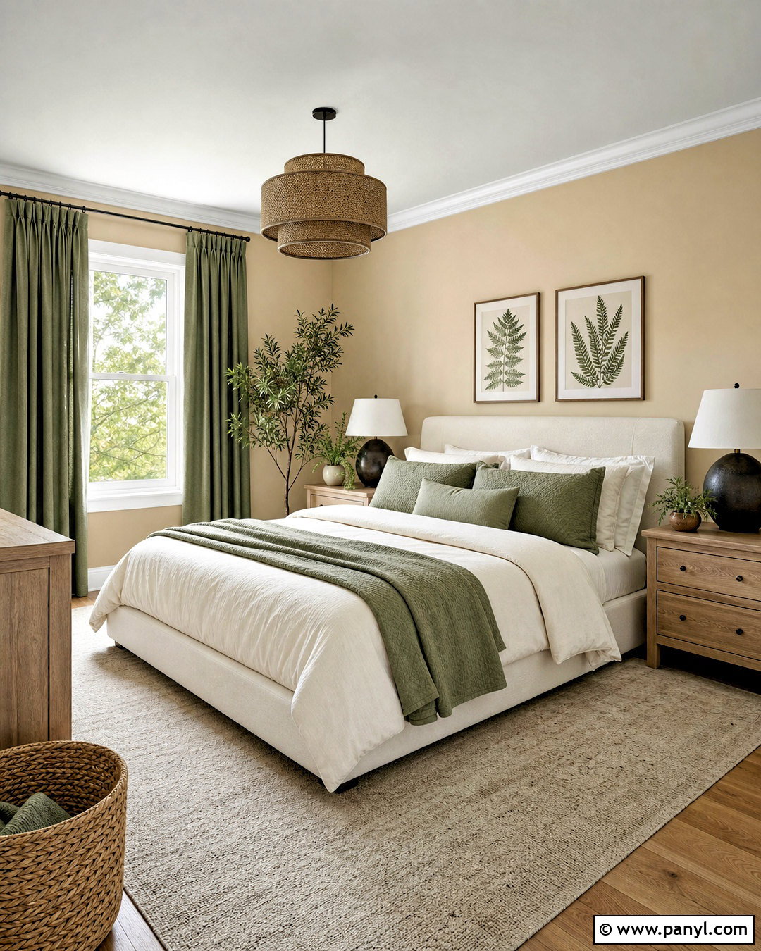 Beige Accent Wall With Sage Green Decor - 20 beige accent wall ideas