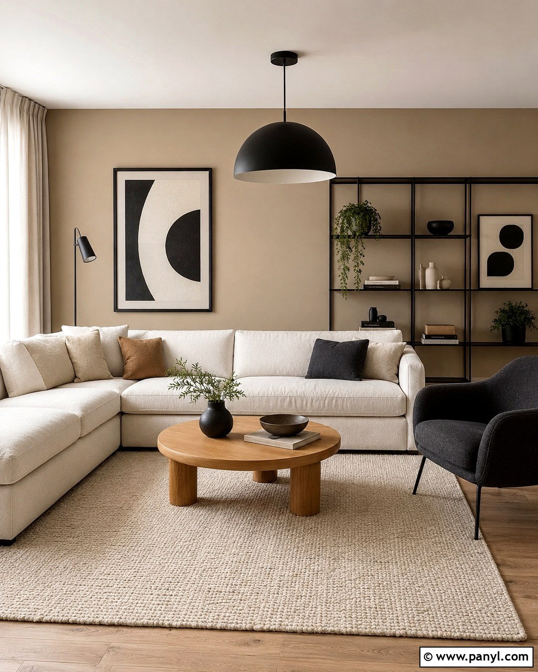 Beige And Black Feature Wall Living Room - 20 Beige Feature Wall Living Rooms
