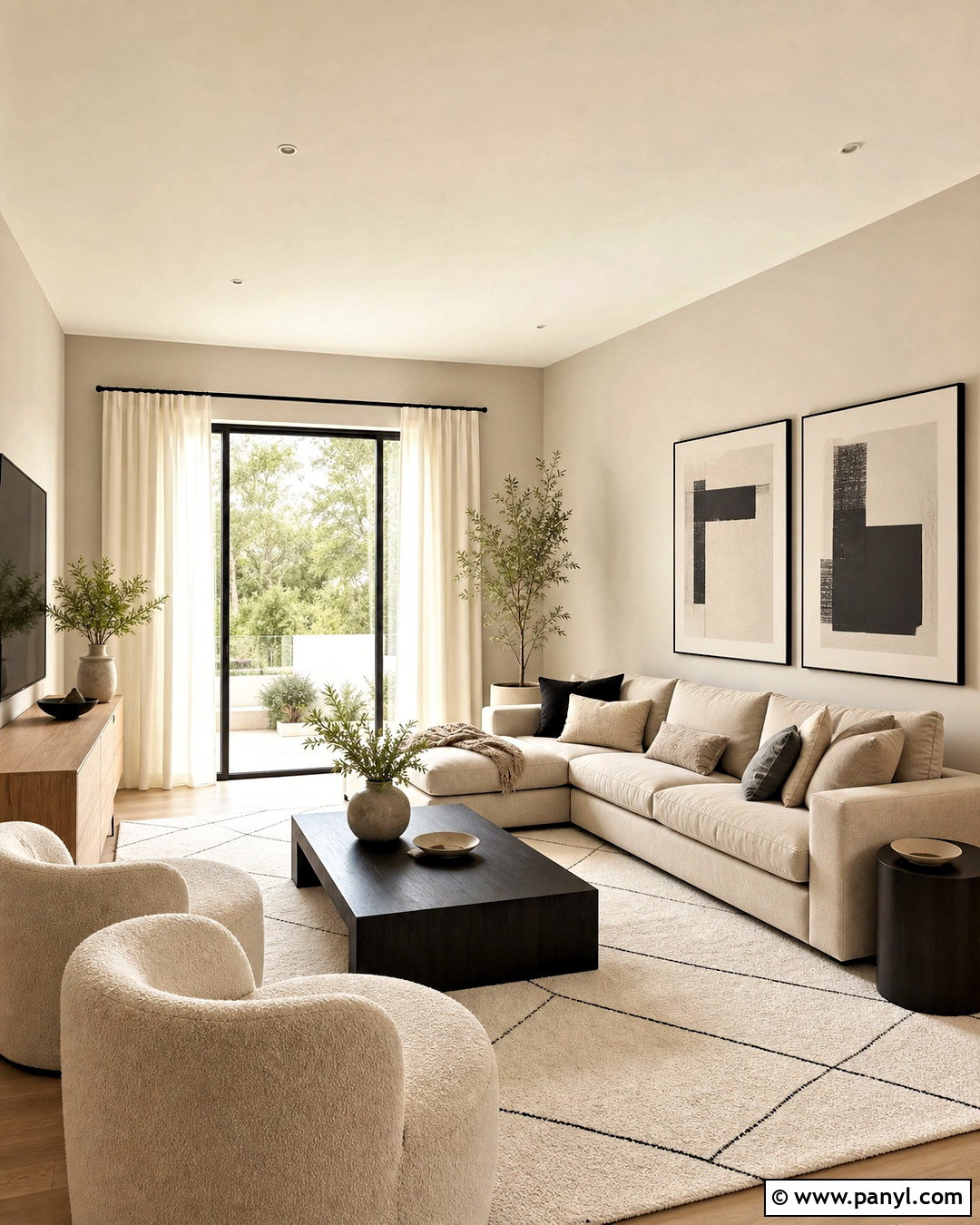 Beige And Black Living Room - 20 beige color palette living room ideas