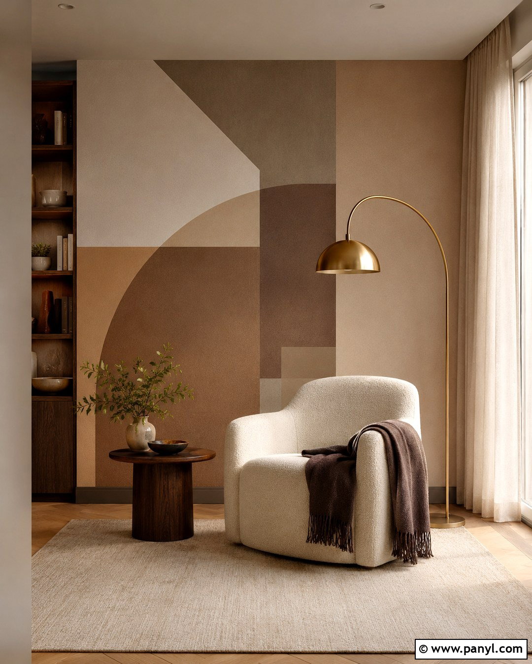 Beige And Brown Geometric Wall - 20 Modern Geometric Wall Paint Ideas