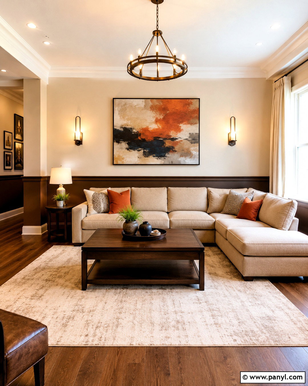 Beige And Brown Living Hall Walls - 20 living hall wall painting ideas