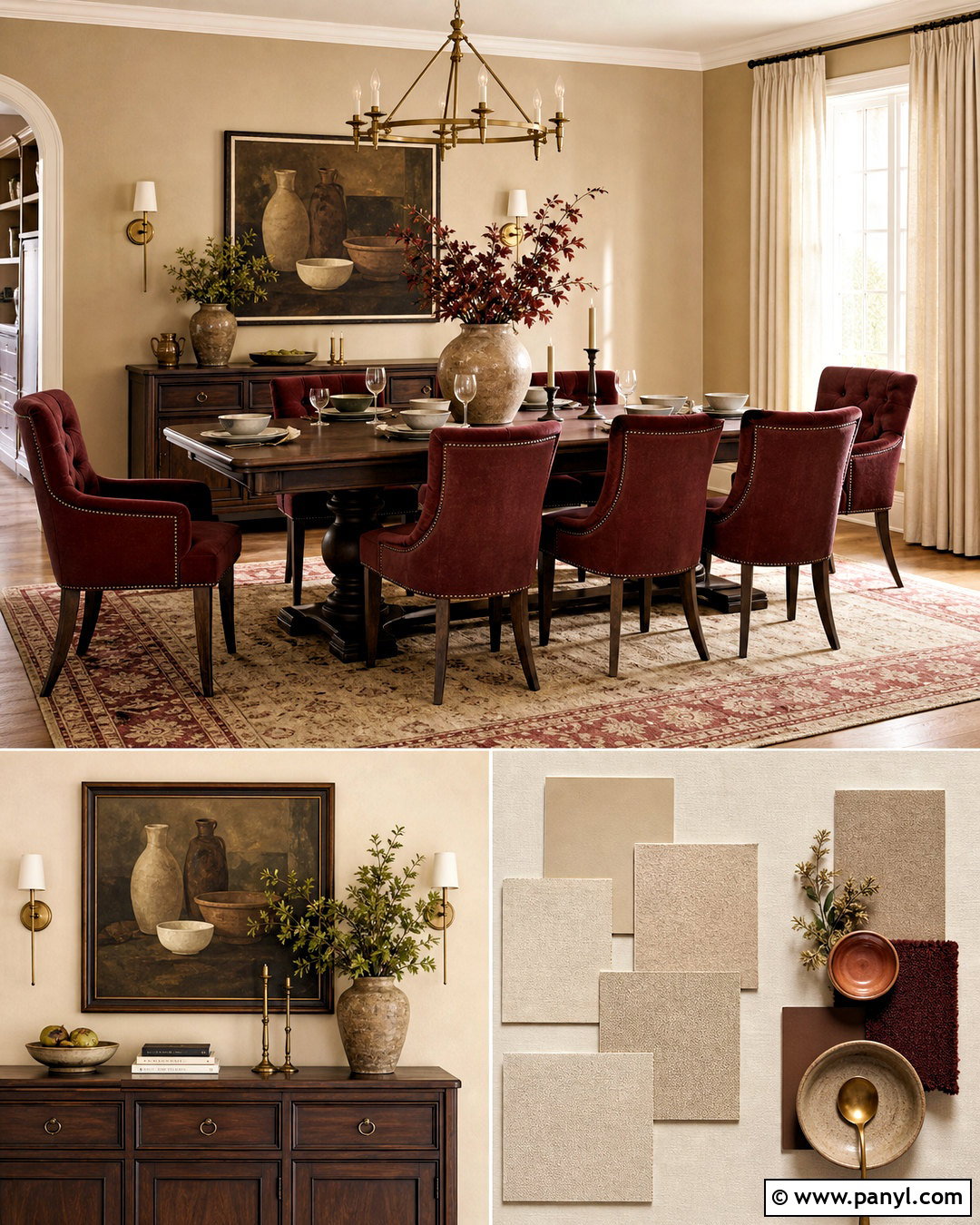 Beige And Burgundy Dining Room Palette - 20 beige colour palette ideas