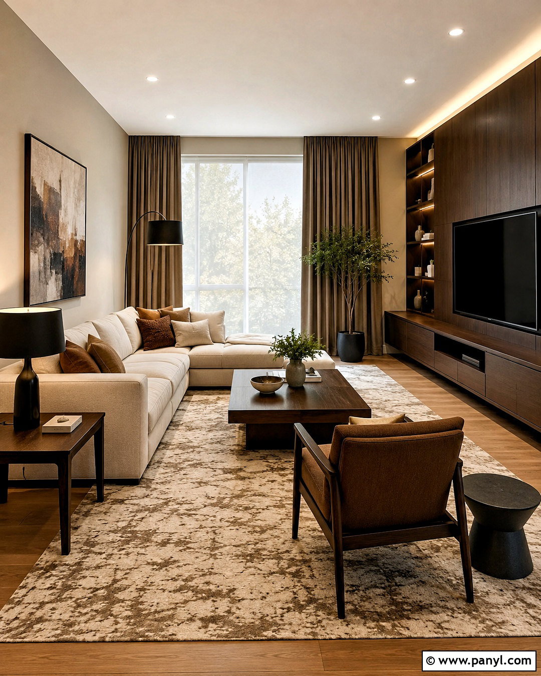 Beige And Chocolate Brown Living Room - 35 wall color combinations living rooms