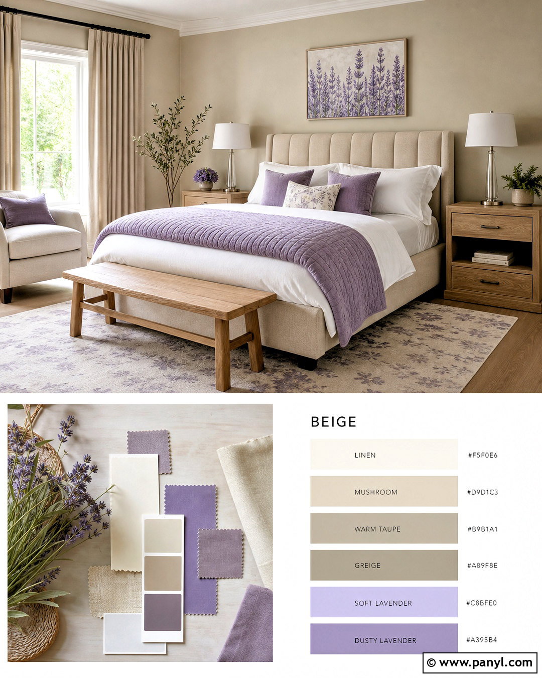 Beige And Lavender Bedroom Palette - 20 beige colour palette ideas