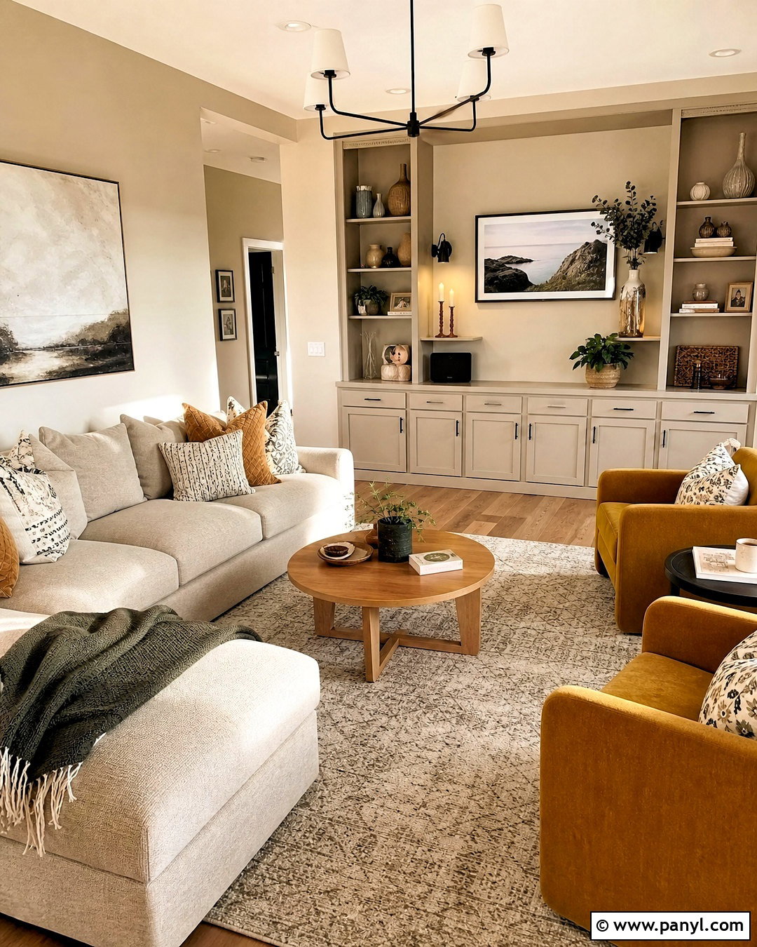 Beige And Mustard Yellow Family Room - 20 beige room color ideas