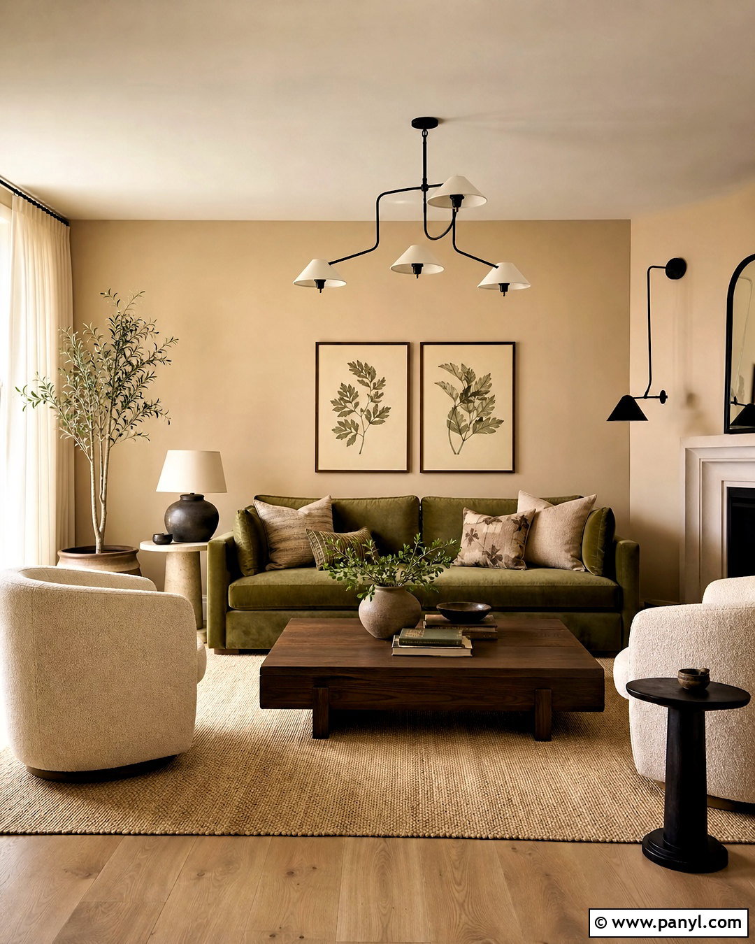 Beige And Olive Green Living Room - 20 beige room color ideas