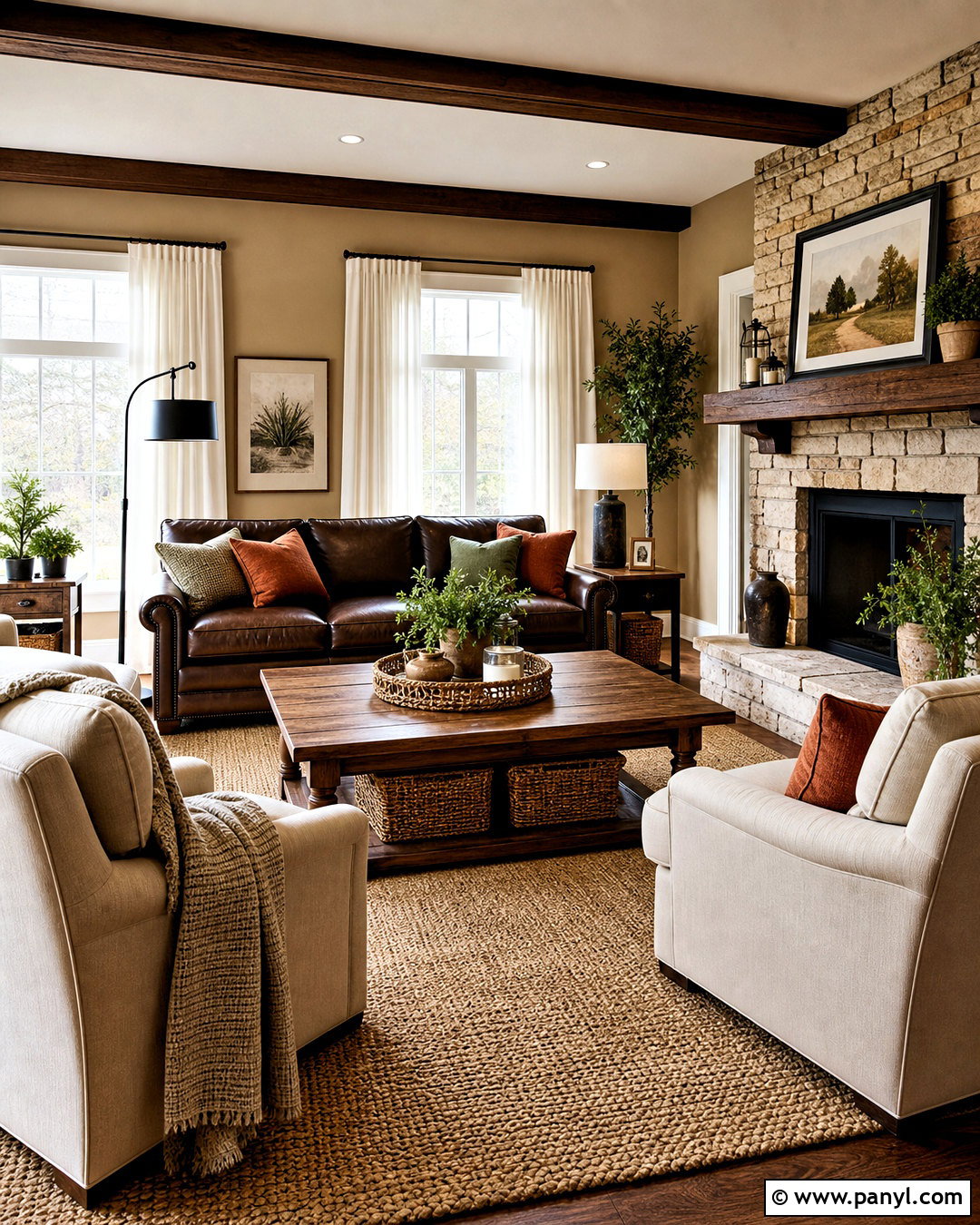 Beige And Rich Brown Family Room - 20 asian paint beige color ideas