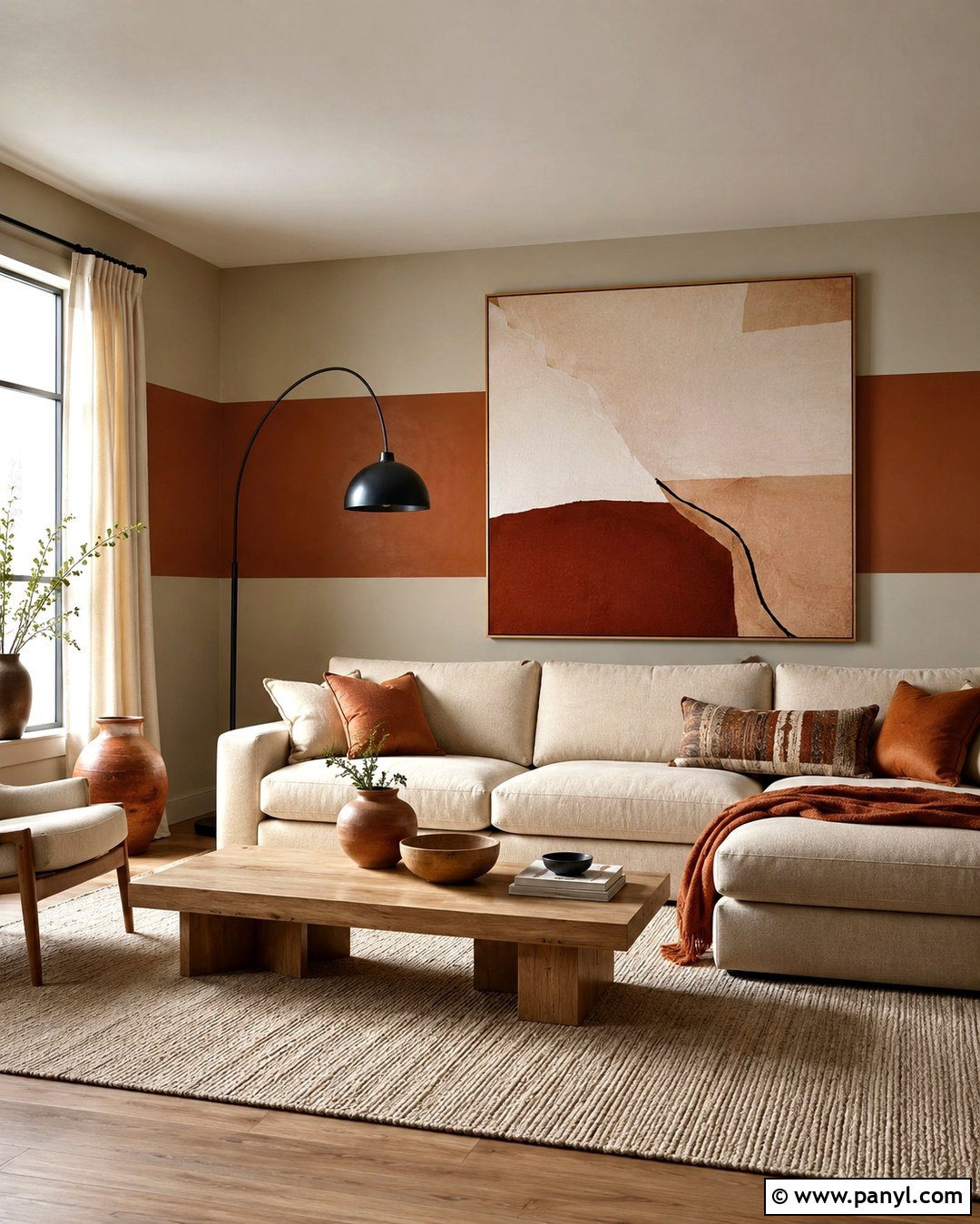 Beige And Rust Accent Wall - 20 Two Color Accent Wall Ideas