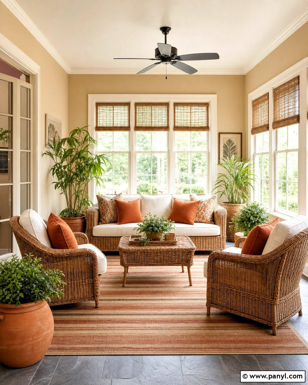Beige And Rust Sunroom - 20 beige room color ideas