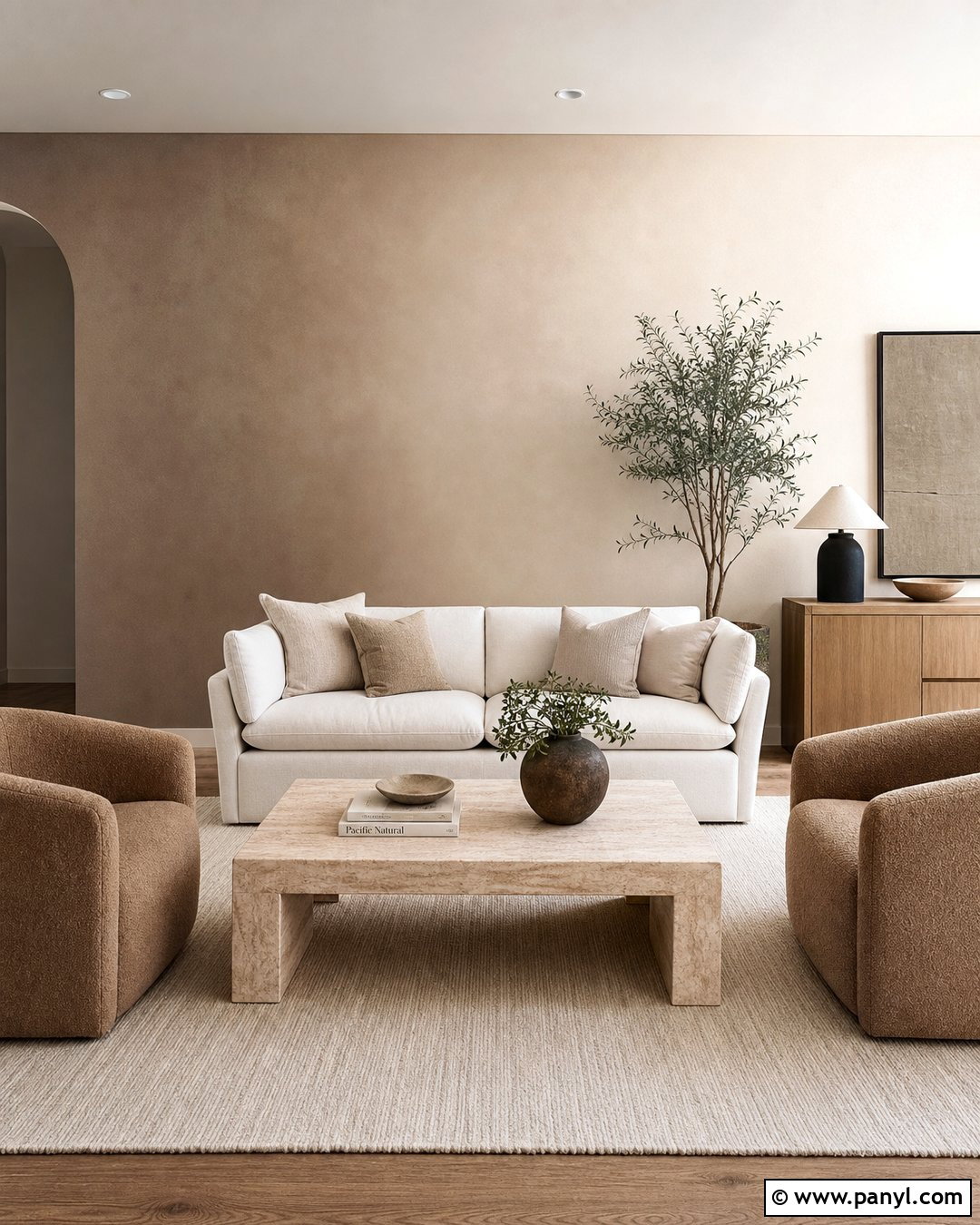 Beige And Taupe Ombre Accent Wall Living Room - 25 Ombre Accent Wall Ideas