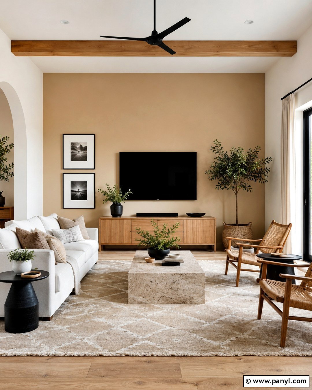 Beige And White Feature Wall Living Room - 20 Beige Feature Wall Living Rooms