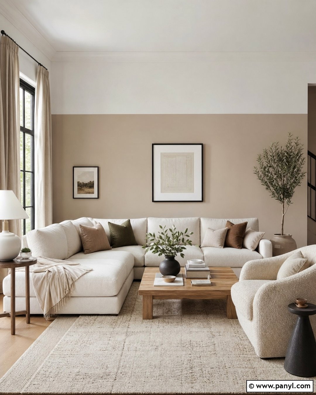 Beige And White Two Tone Walls - 45 two tone walls