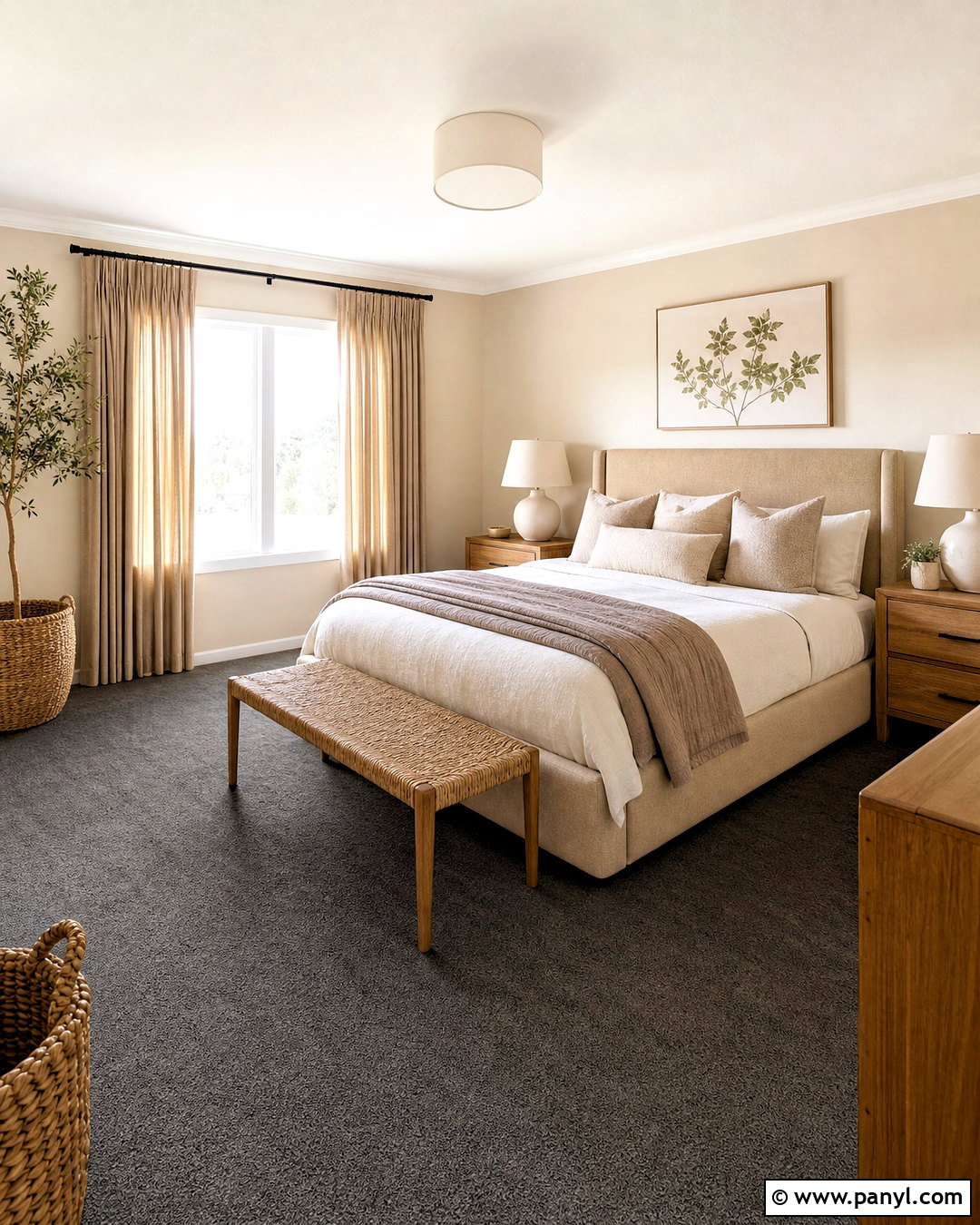 Beige Bedroom With Dark Gray Carpet - 20 dark gray carpet bedroom ideas