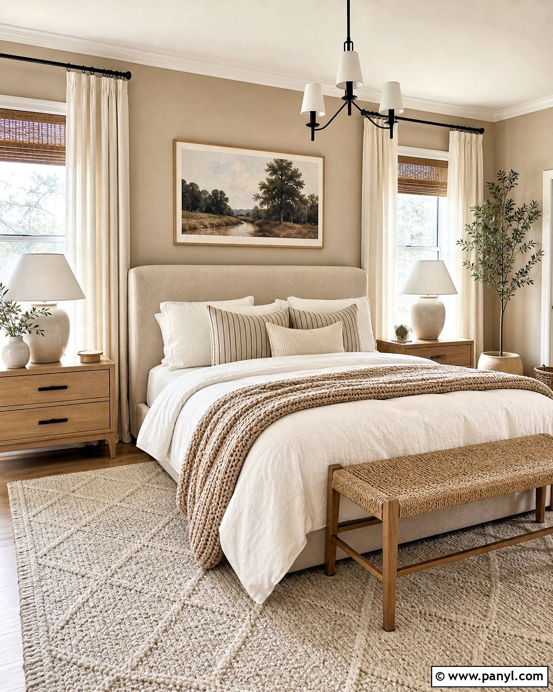 Beige Bedroom With Layered Textures - 20 beige colour room ideas