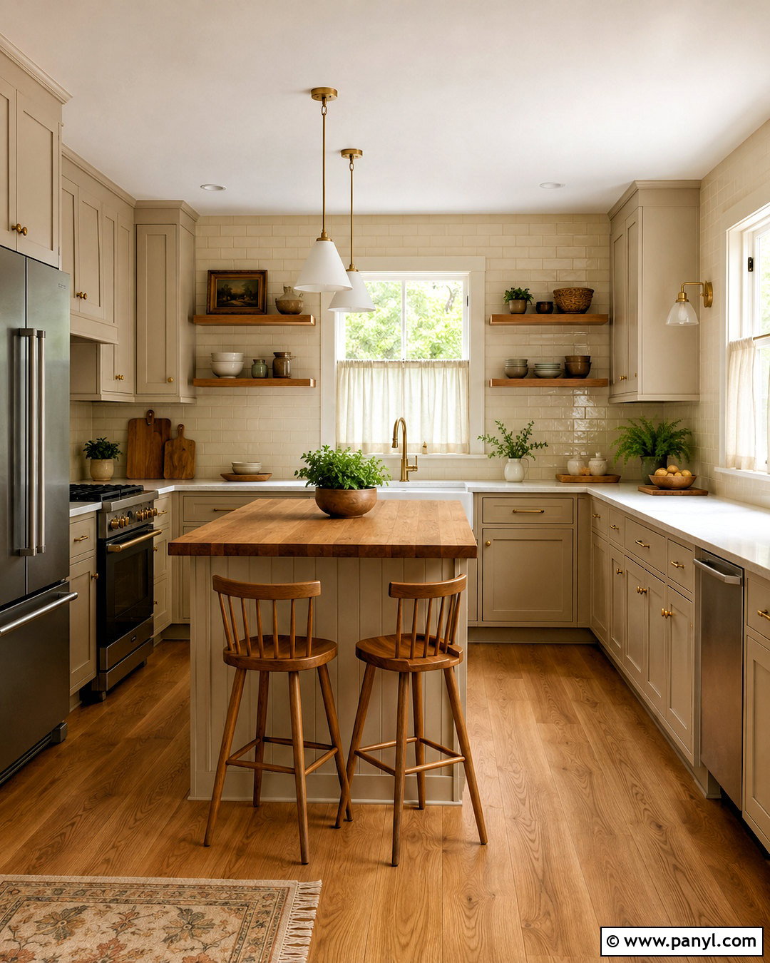 Beige Cabinets With Butcher Block - 20 brown and beige kitchen ideas
