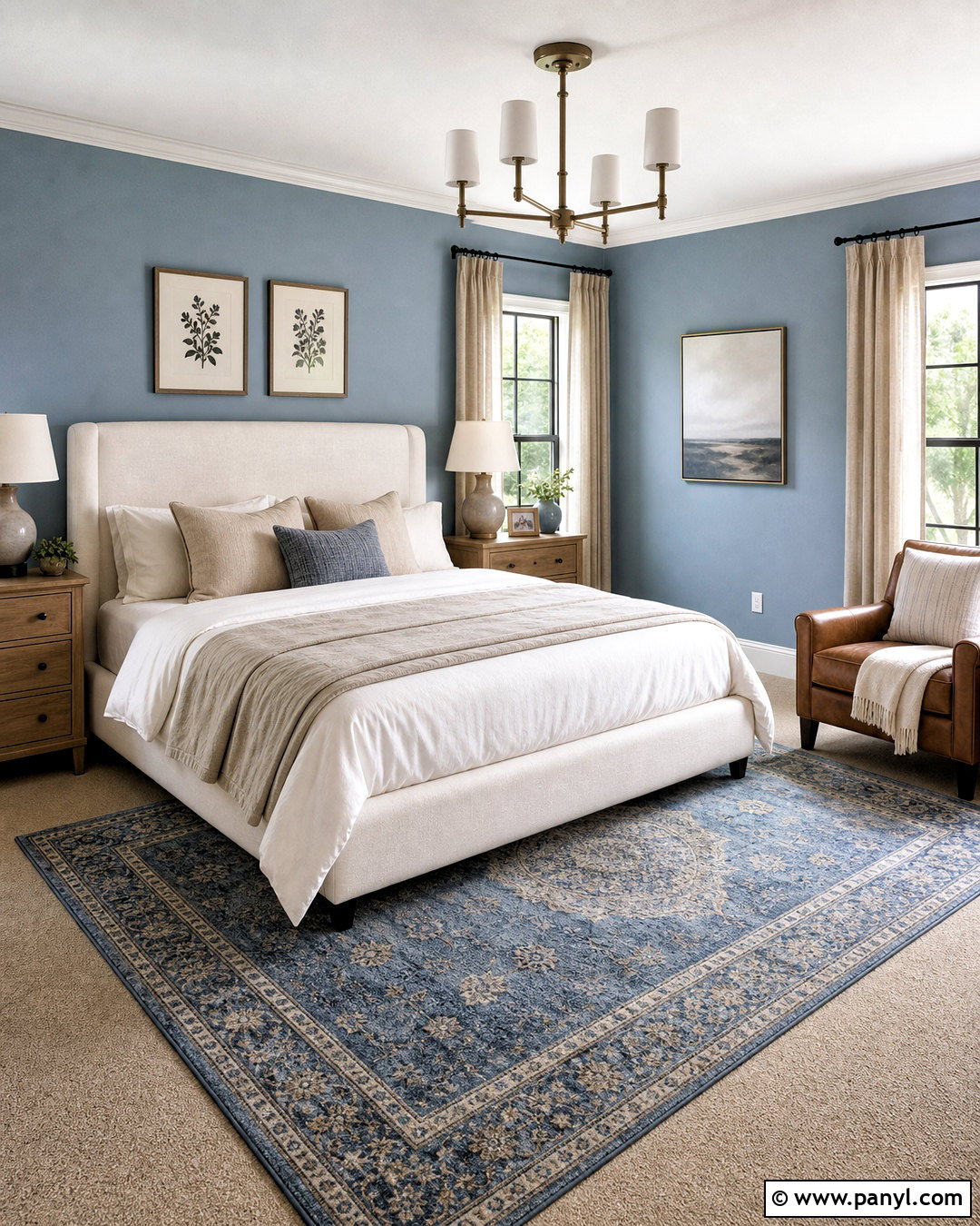 Beige Carpet And Dusty Blue Walls - 20 floor and wall color combinations