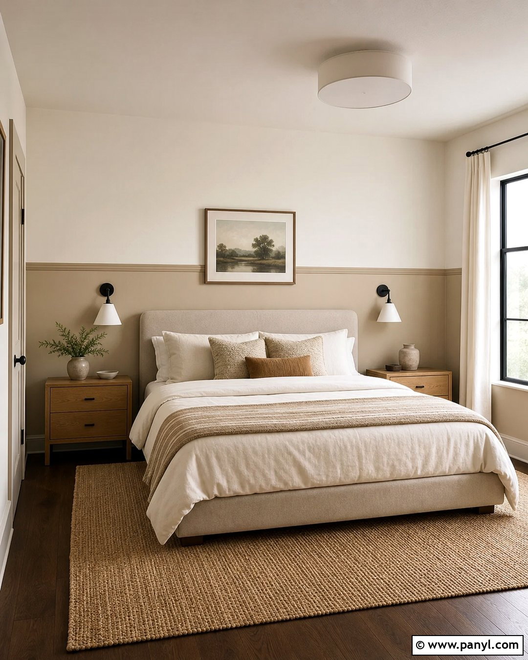 Beige Chair Rail Wall Border - 20 Neutral Color Wall Border Ideas