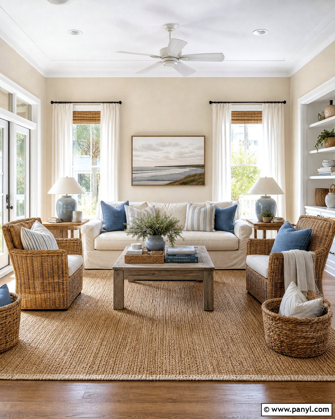 Beige Coastal Living Room - 20 beige color palette living room ideas