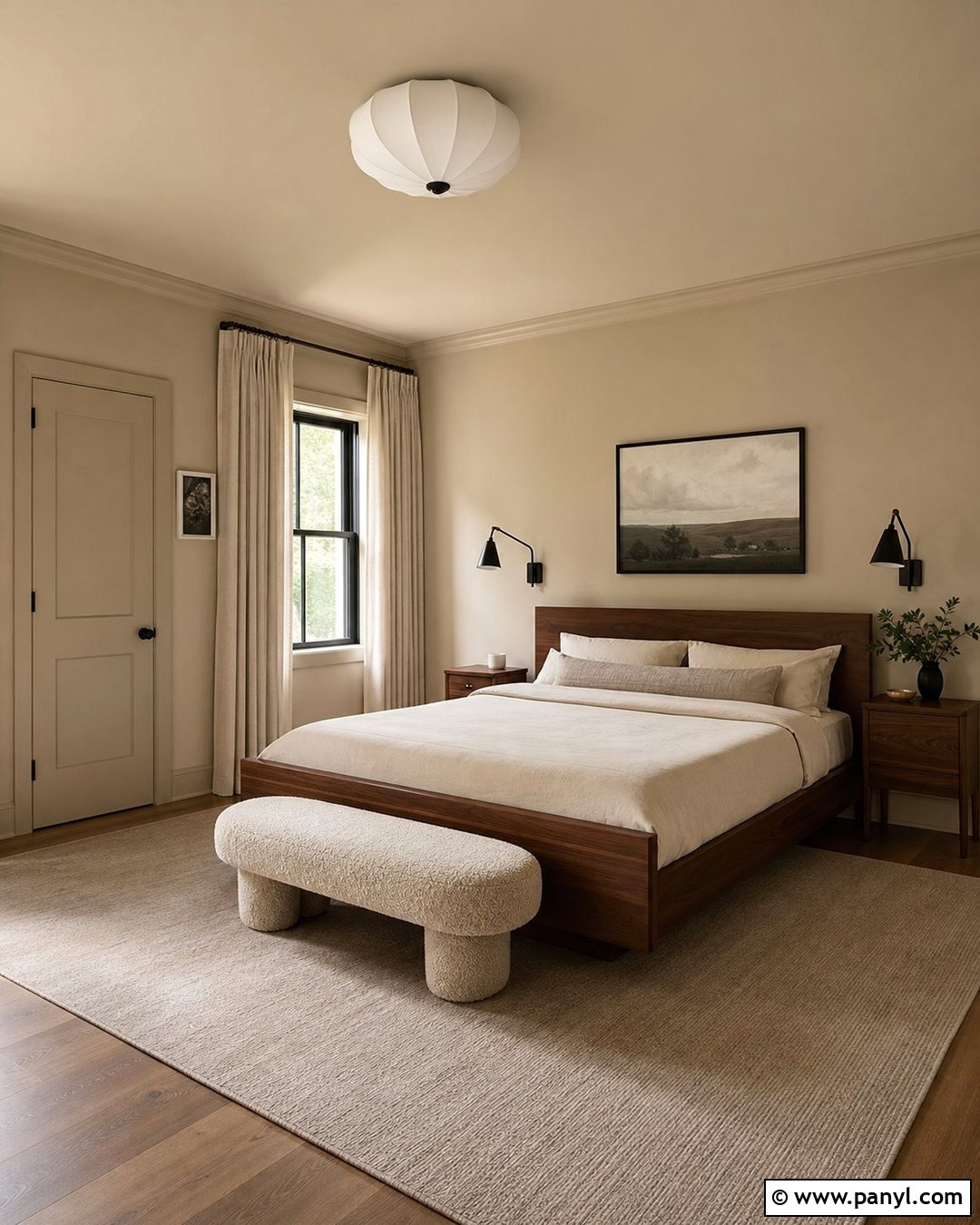 Beige Color Drenched Bedroom - 50 paint ideas for walls
