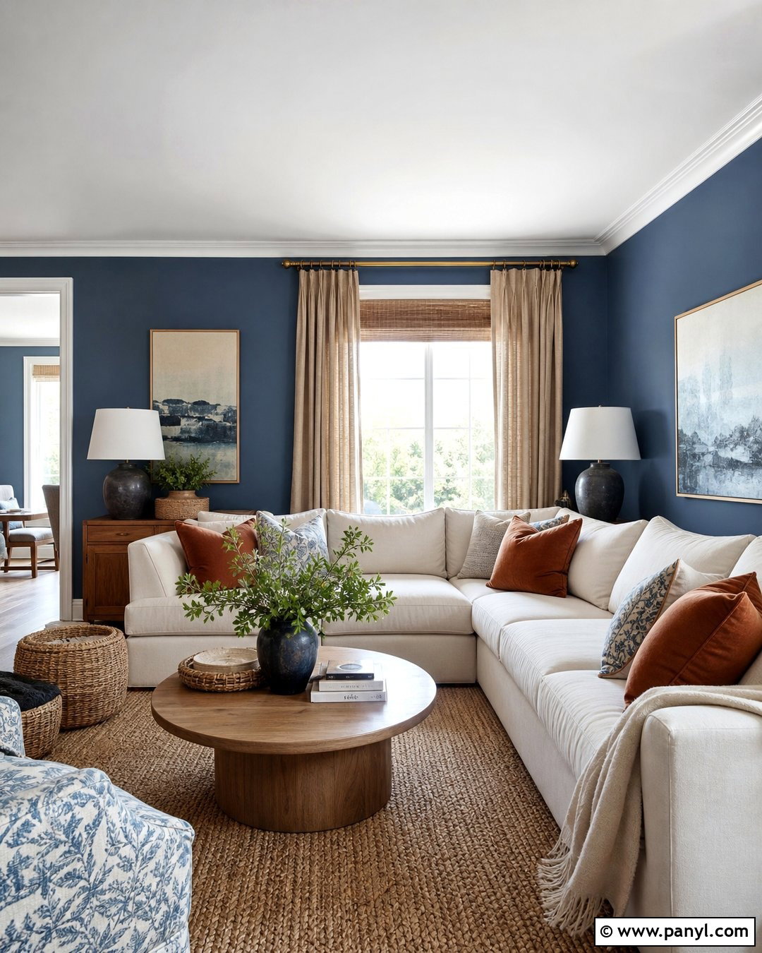 Beige Curtains With Slate Blue Walls - 20 Blue Wall With Curtains