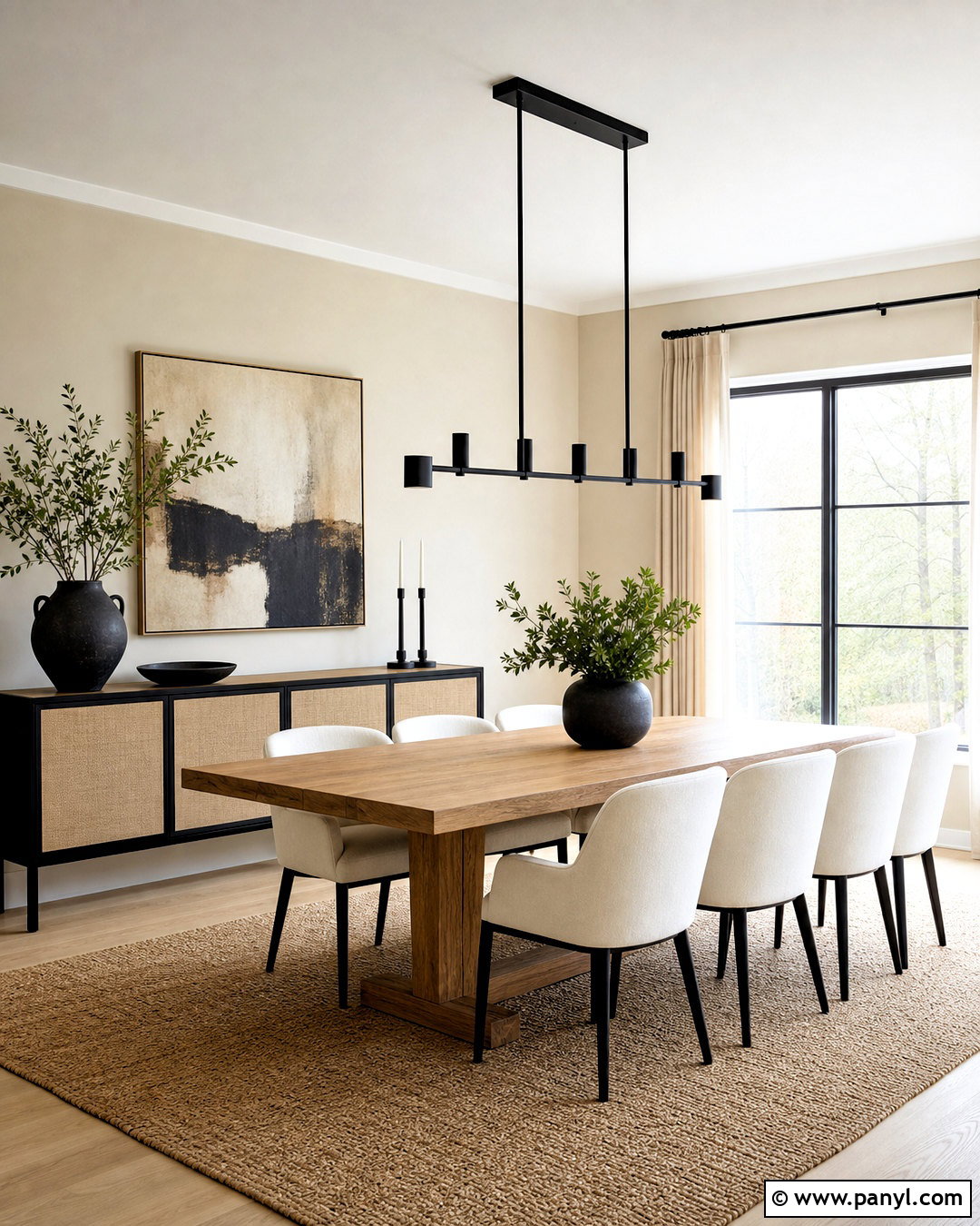 Beige Dining Room With Black Accents - 20 beige colour room ideas