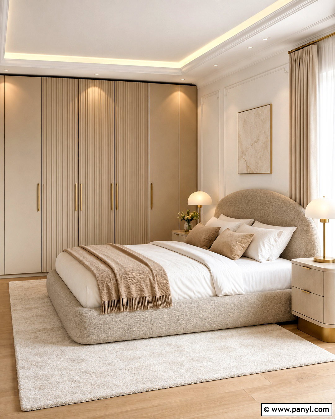 Beige Fluted Bedroom Cupboard - 20 cupboard colors bedroom ideas