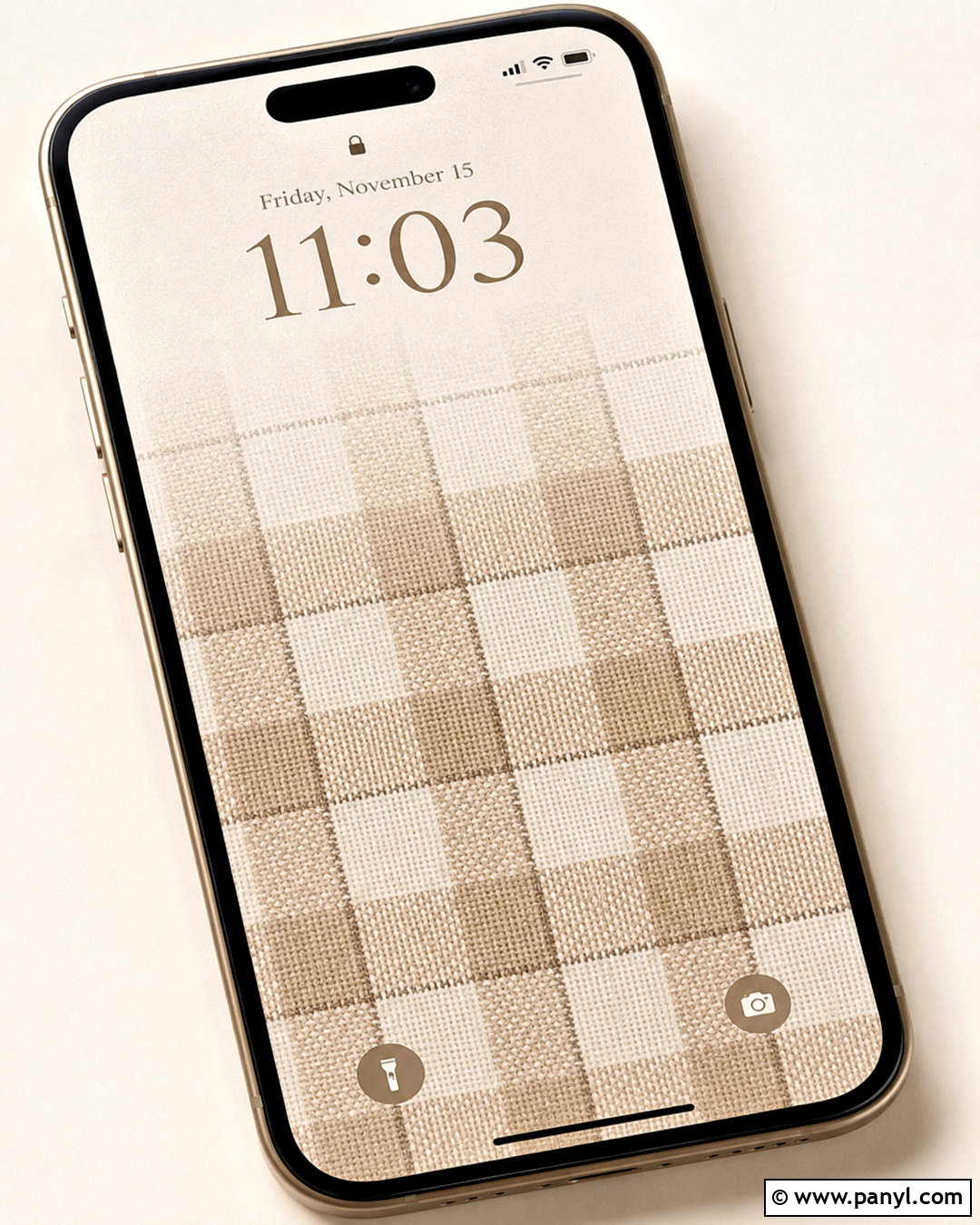 Beige Gingham Lockscreen - 20 neutral lockscreen ideas